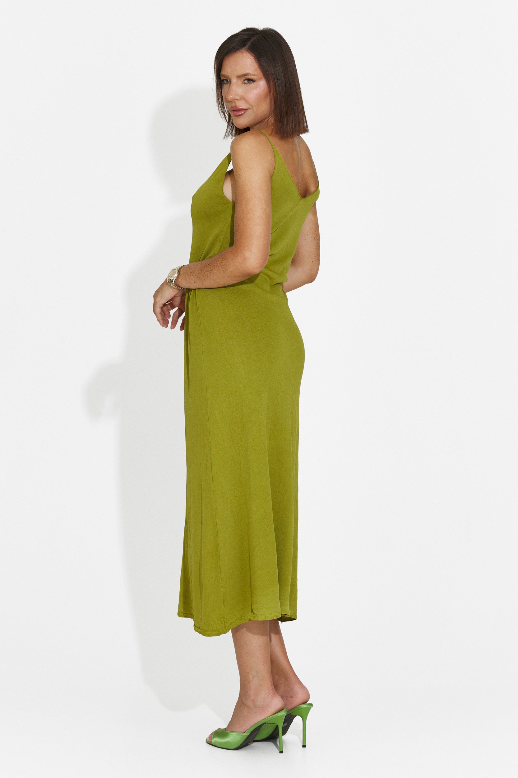Women's short green dress Liorna Bogas