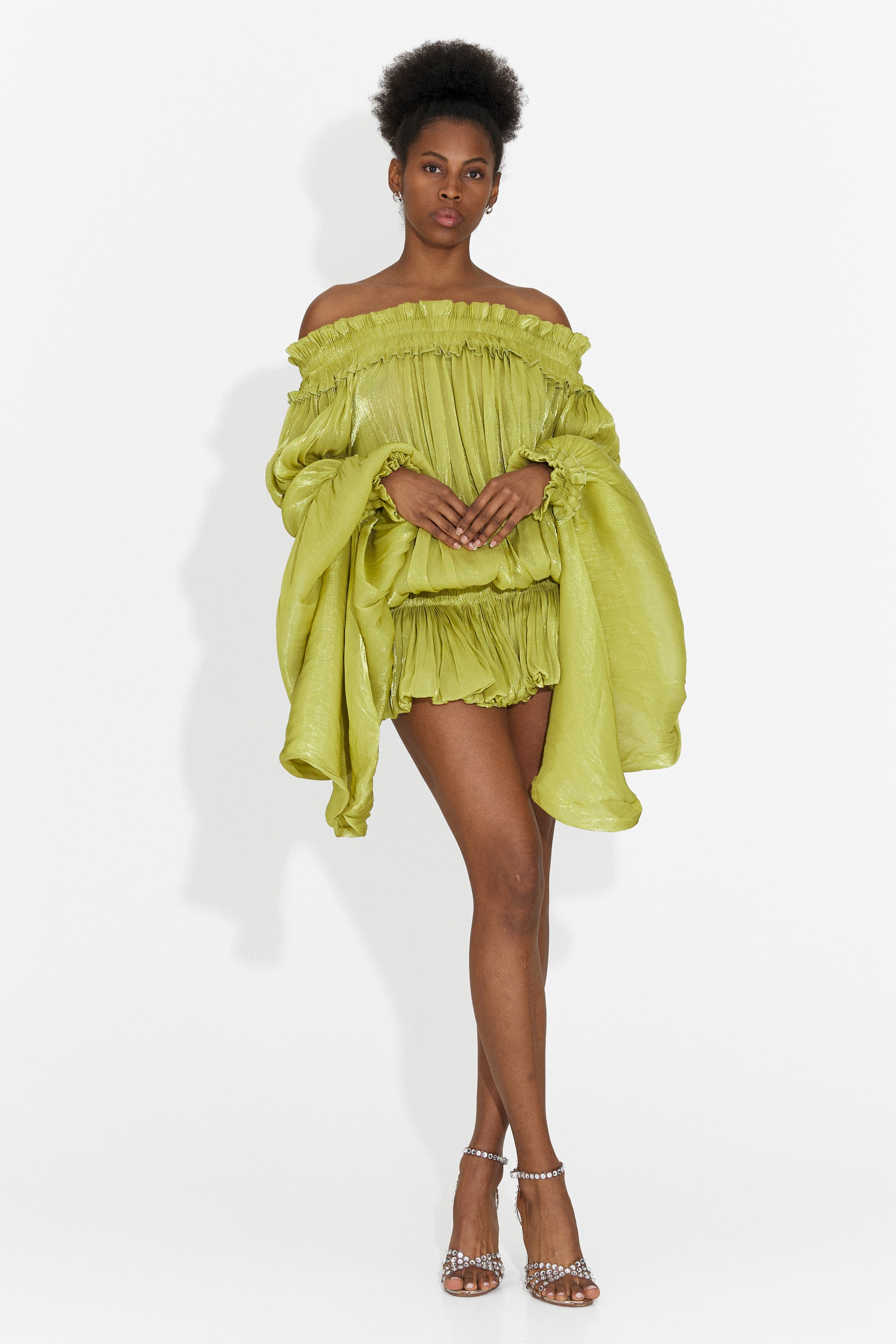 Myara Bogas Short Green Dress for Women