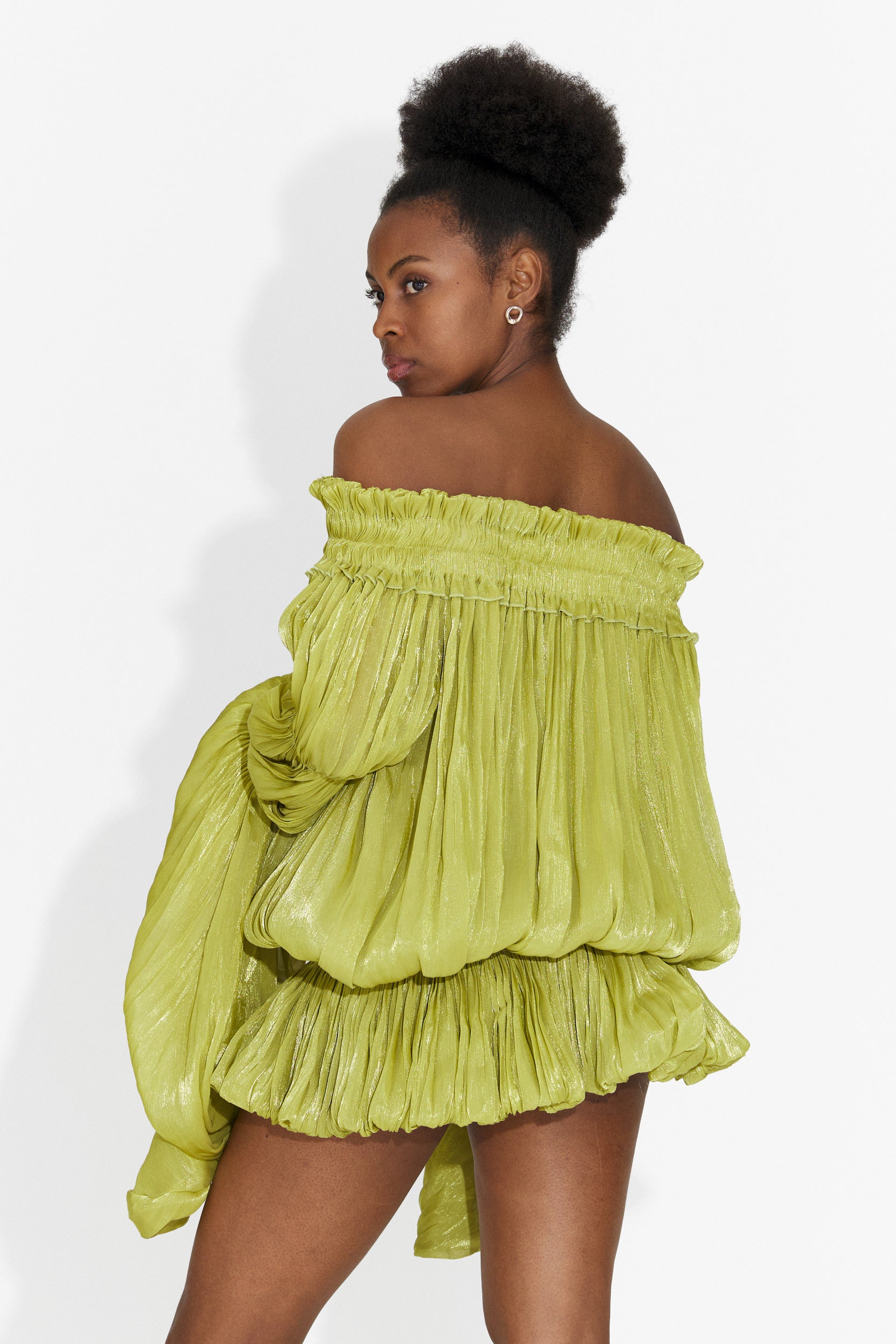 Myara Bogas Short Green Dress for Women