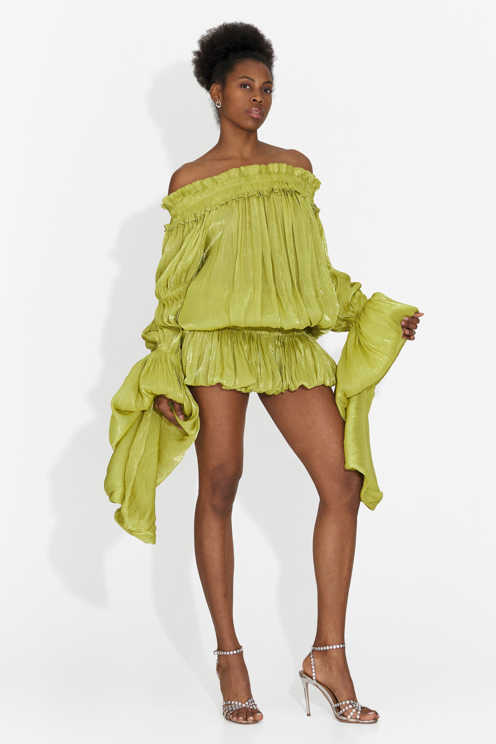 Myara Bogas Short Green Dress for Women