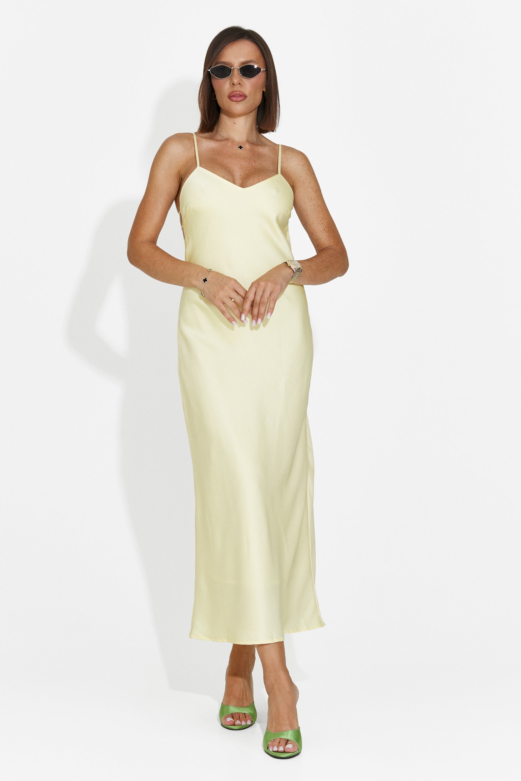 Vestido lencero corto amarillo Ivorya Bogas