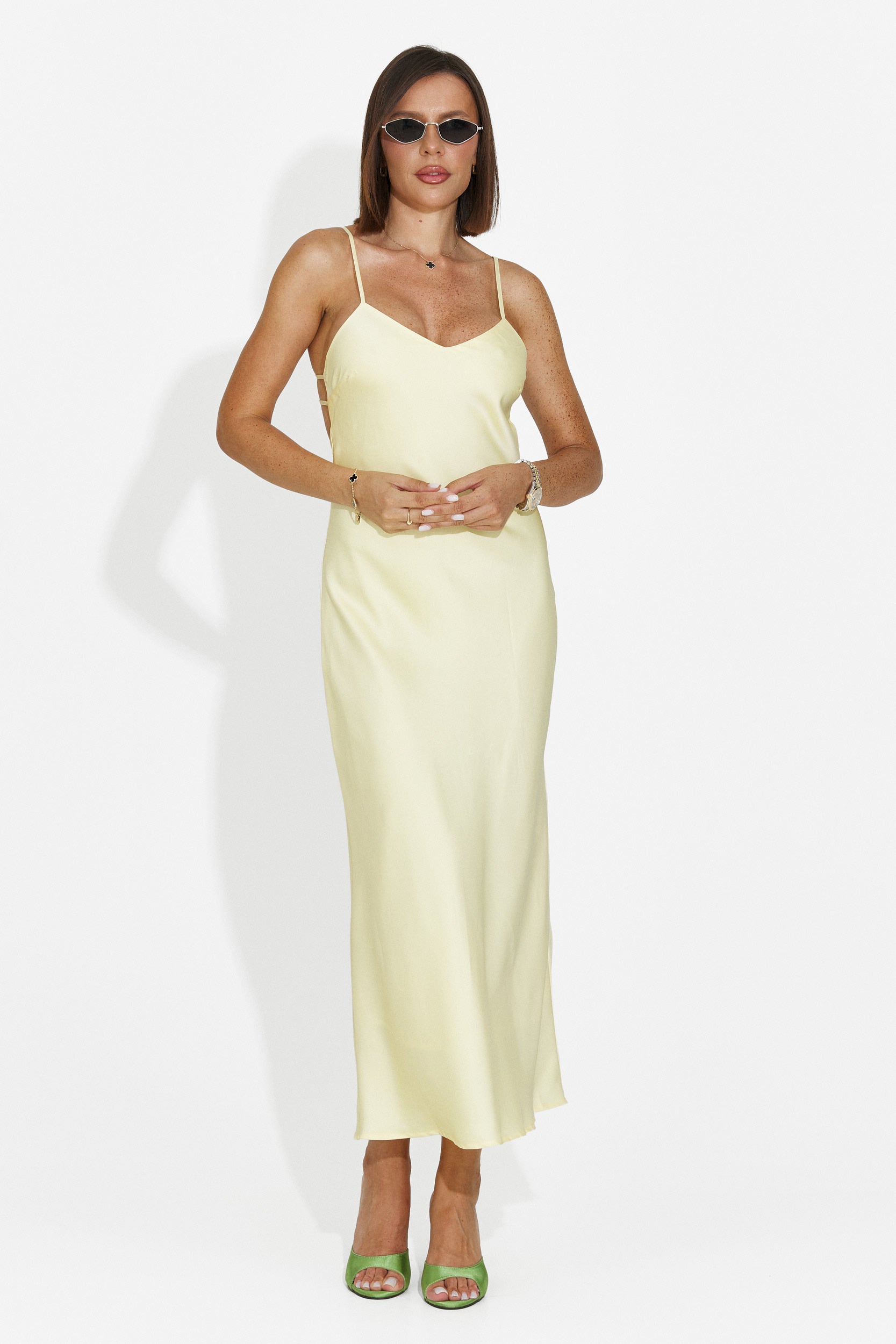Vestido lencero corto amarillo Ivorya Bogas