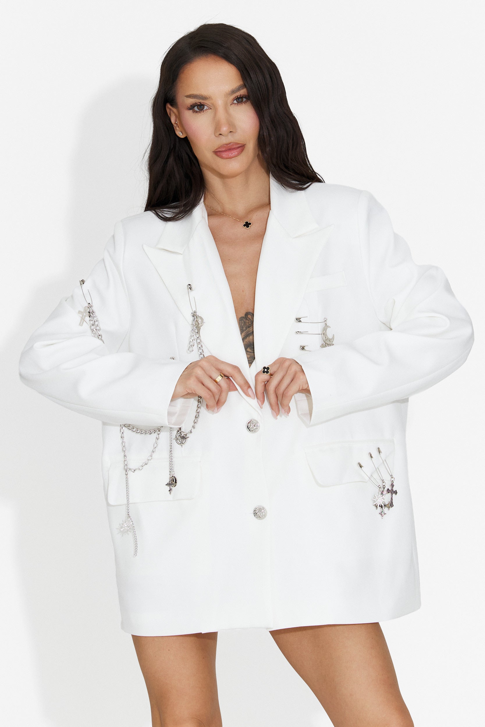 Eleganter weißer Amaranda Bogas Damenblazer