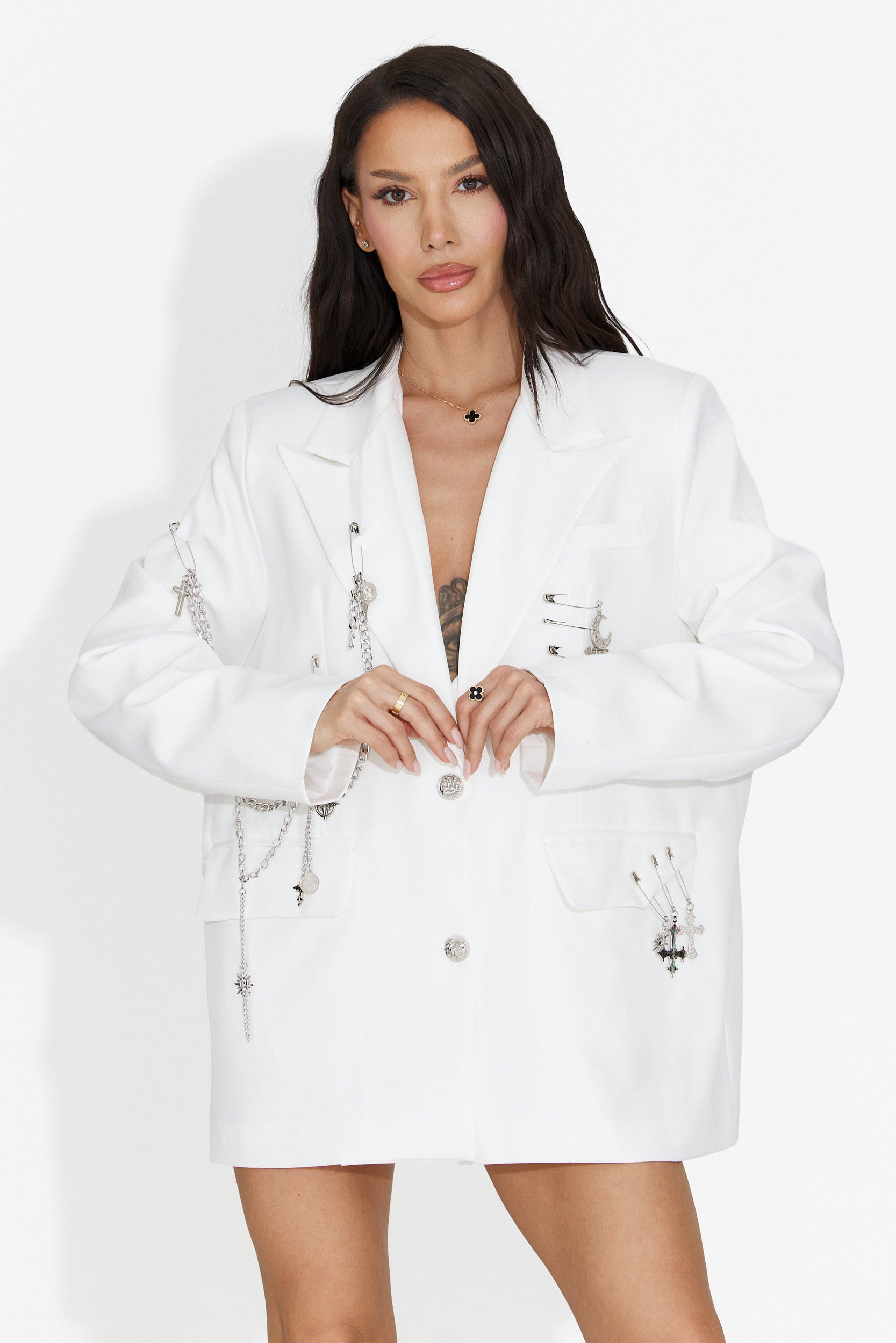 Eleganter weißer Amaranda Bogas Damenblazer