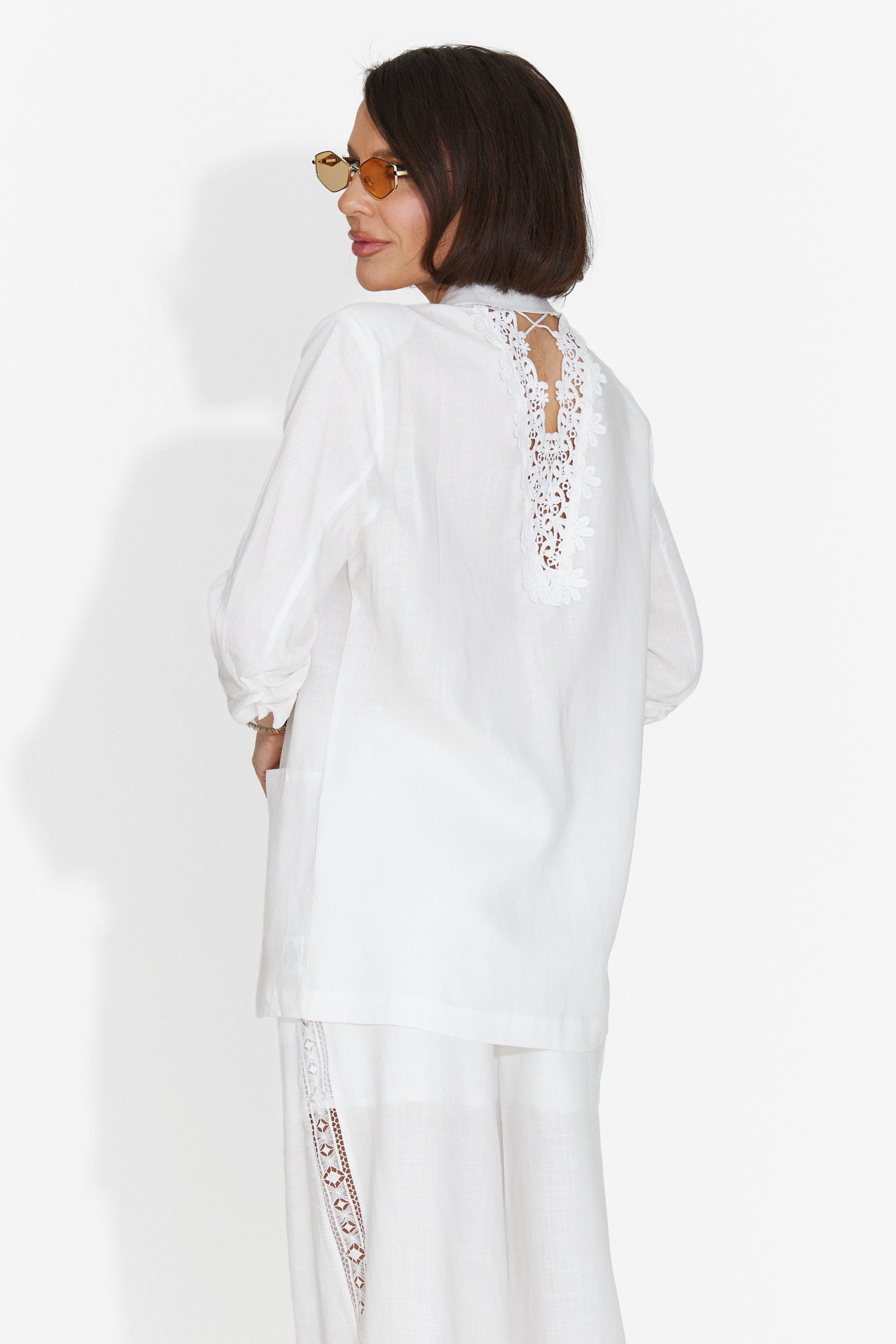 Helebore Bogas Elegant White Ladies Blazer