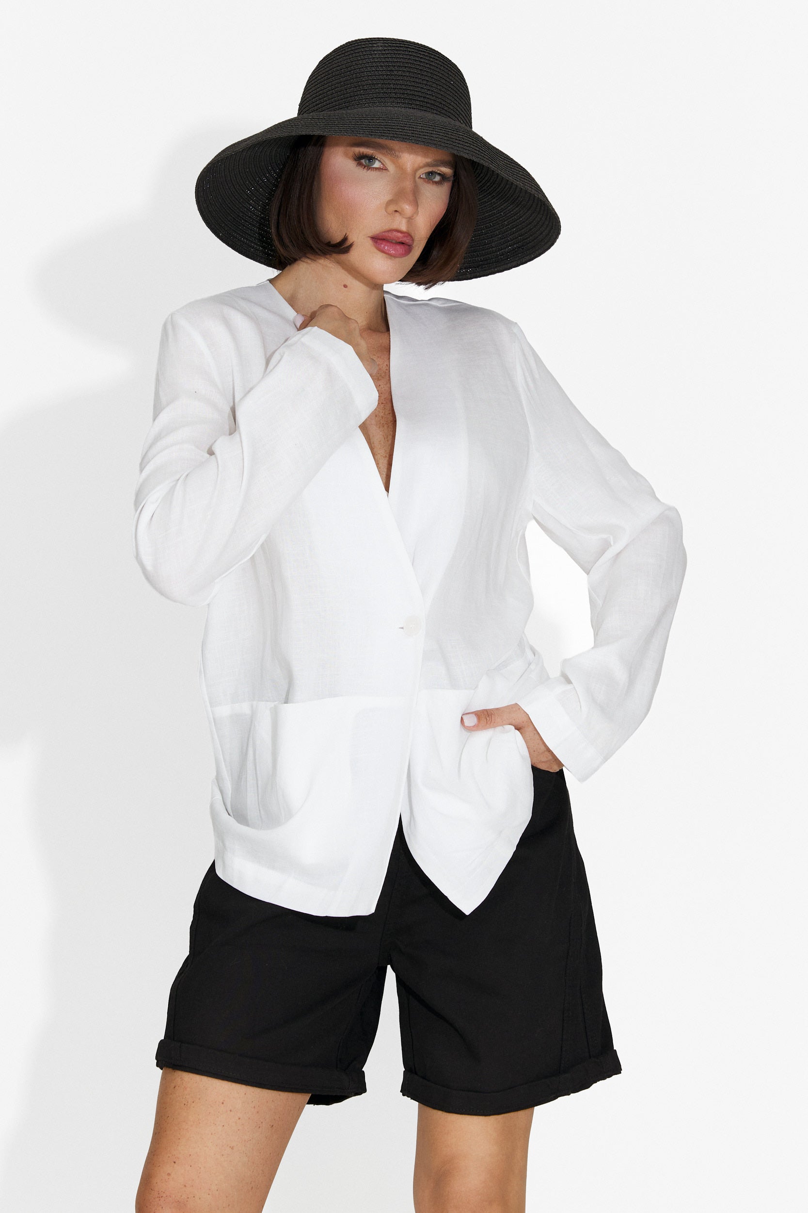 Élégant blazer blanc Yarow Bogas pour dames