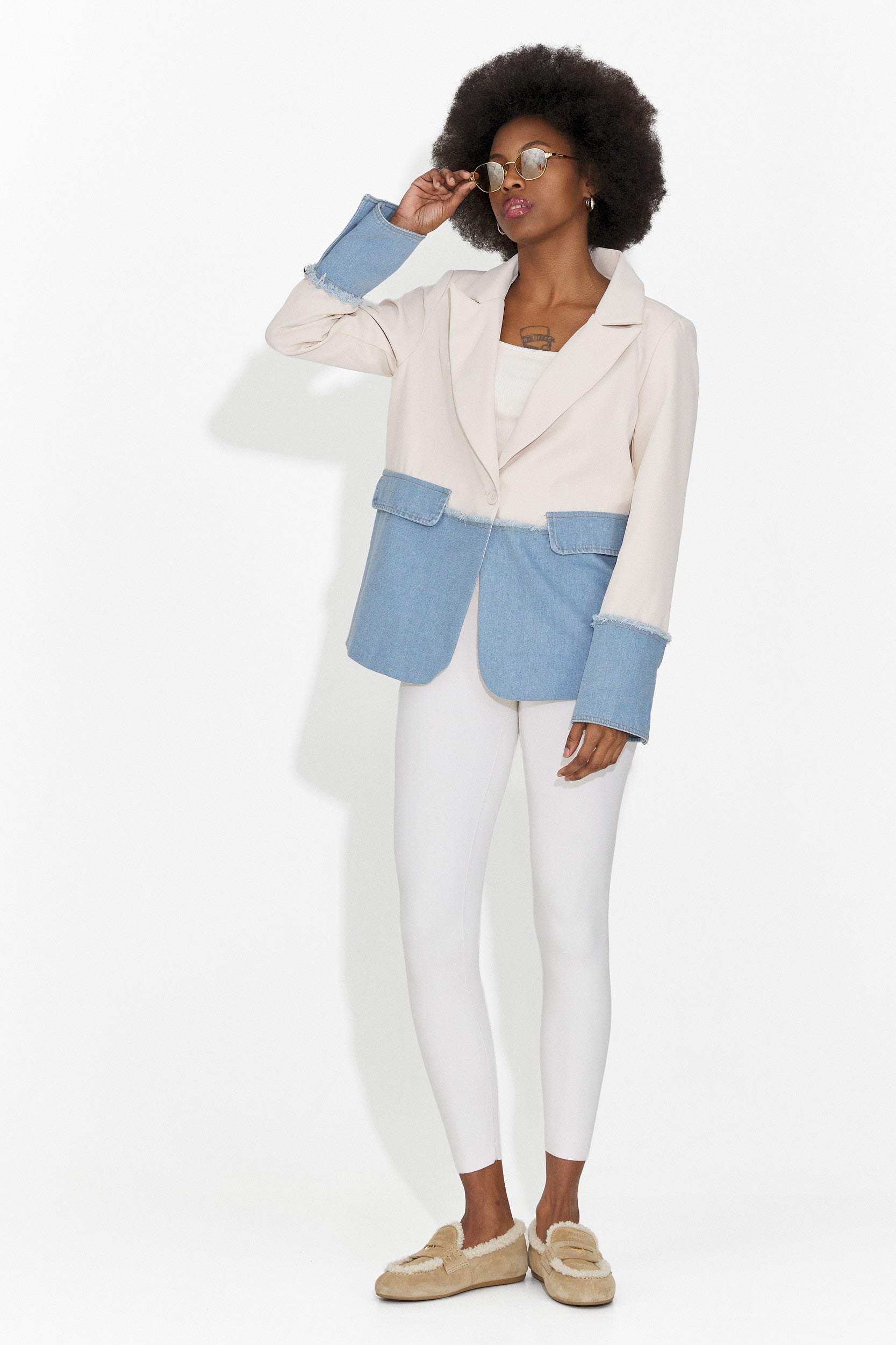 Elegant Women's Cream Blazer Samiria Bogas