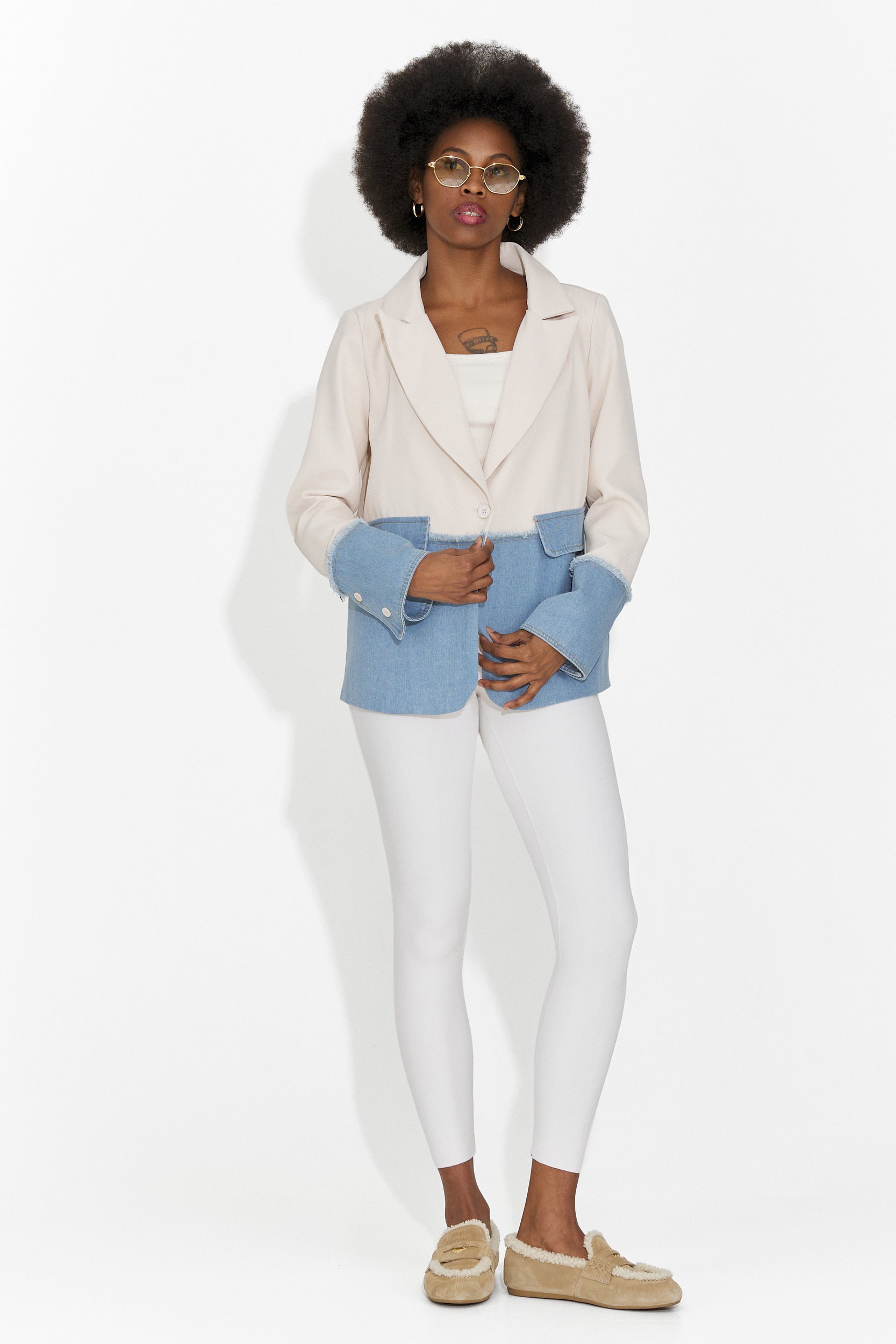 Elegant Women's Cream Blazer Samiria Bogas