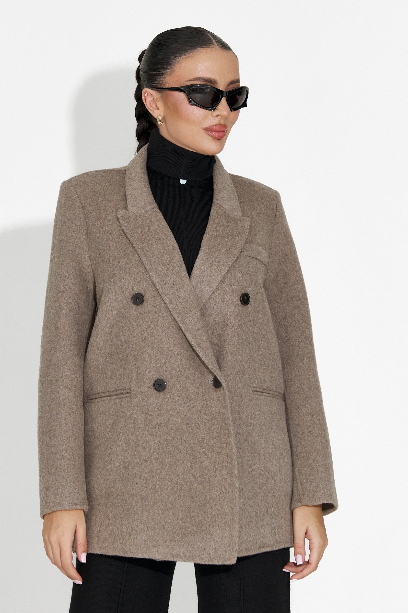 Elegant brun damkavaj Novelia Bogas