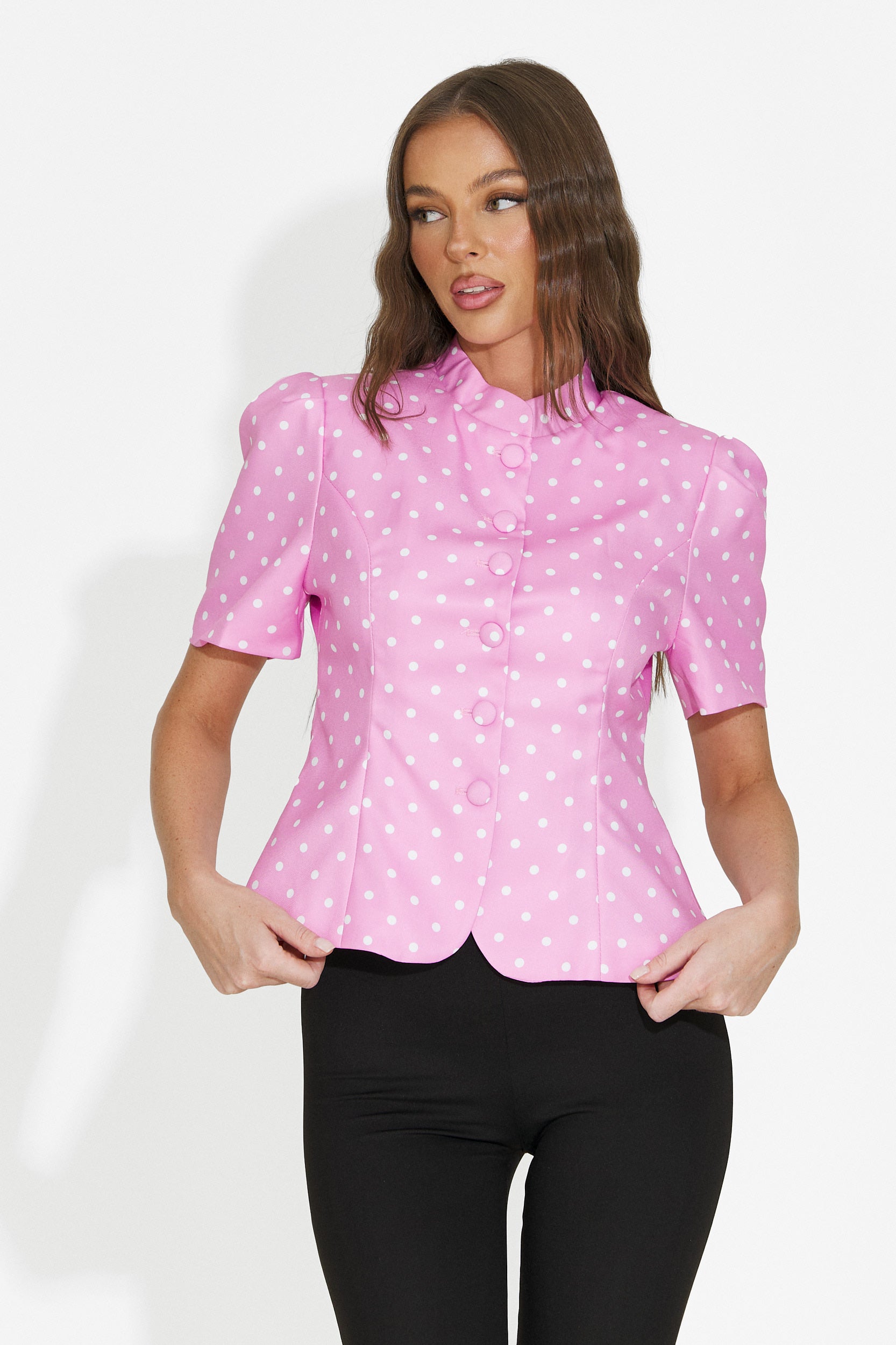 Elegant pink women's blazer Jaylena Bogas