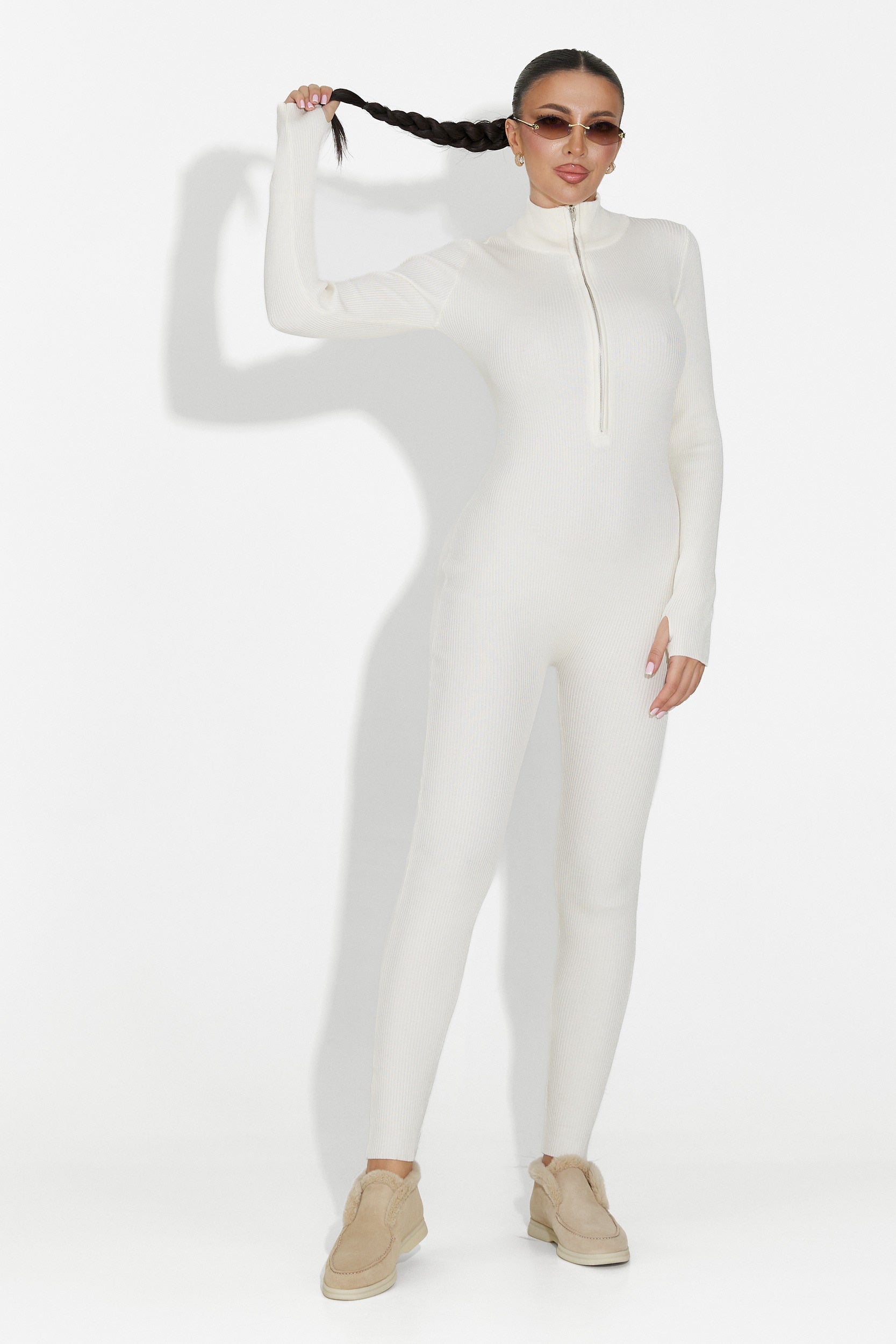 Beige casual damoverall Elivra Bogas