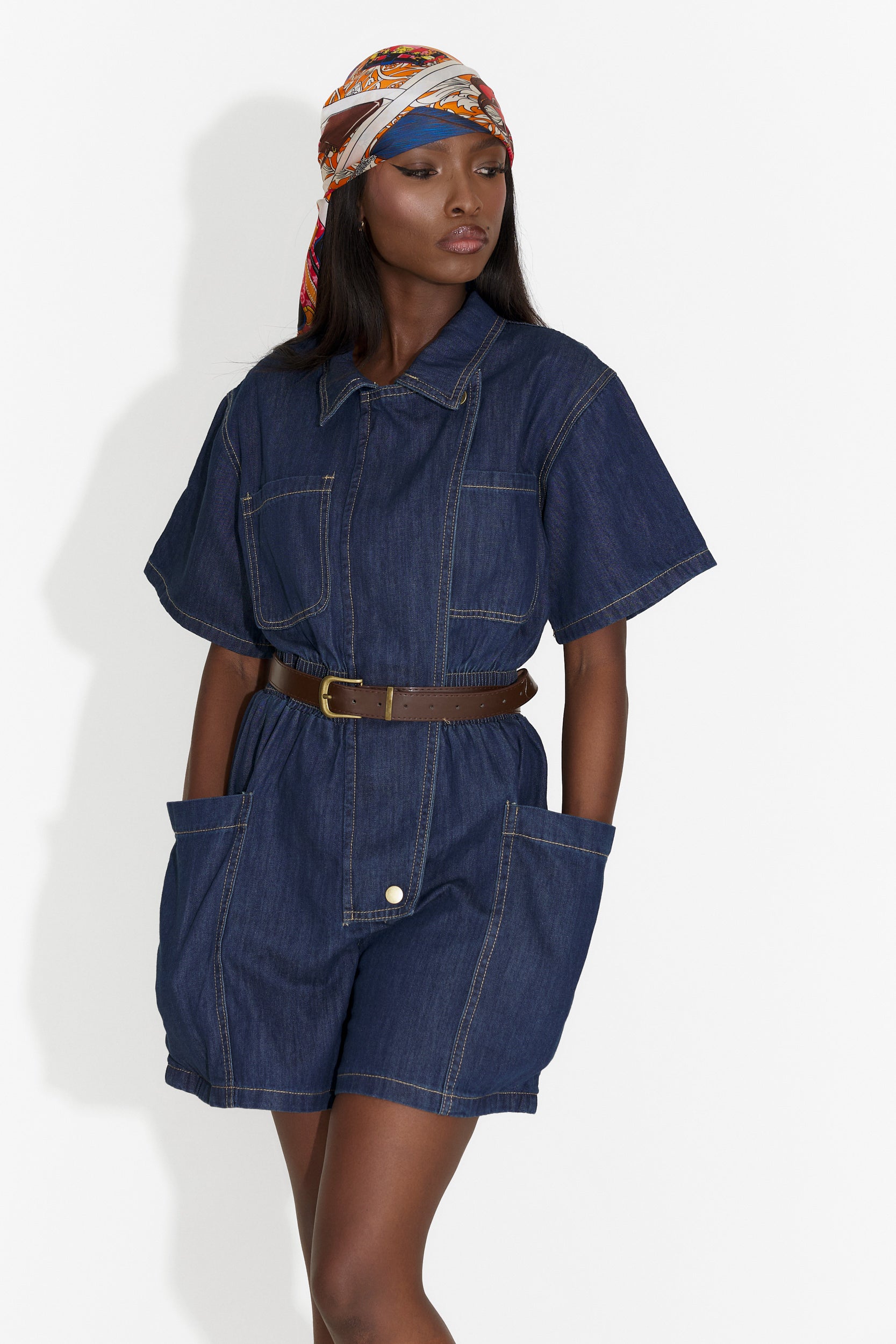 Resigilat] Combinaison femme décontractée bleu marine Scalet Bogas