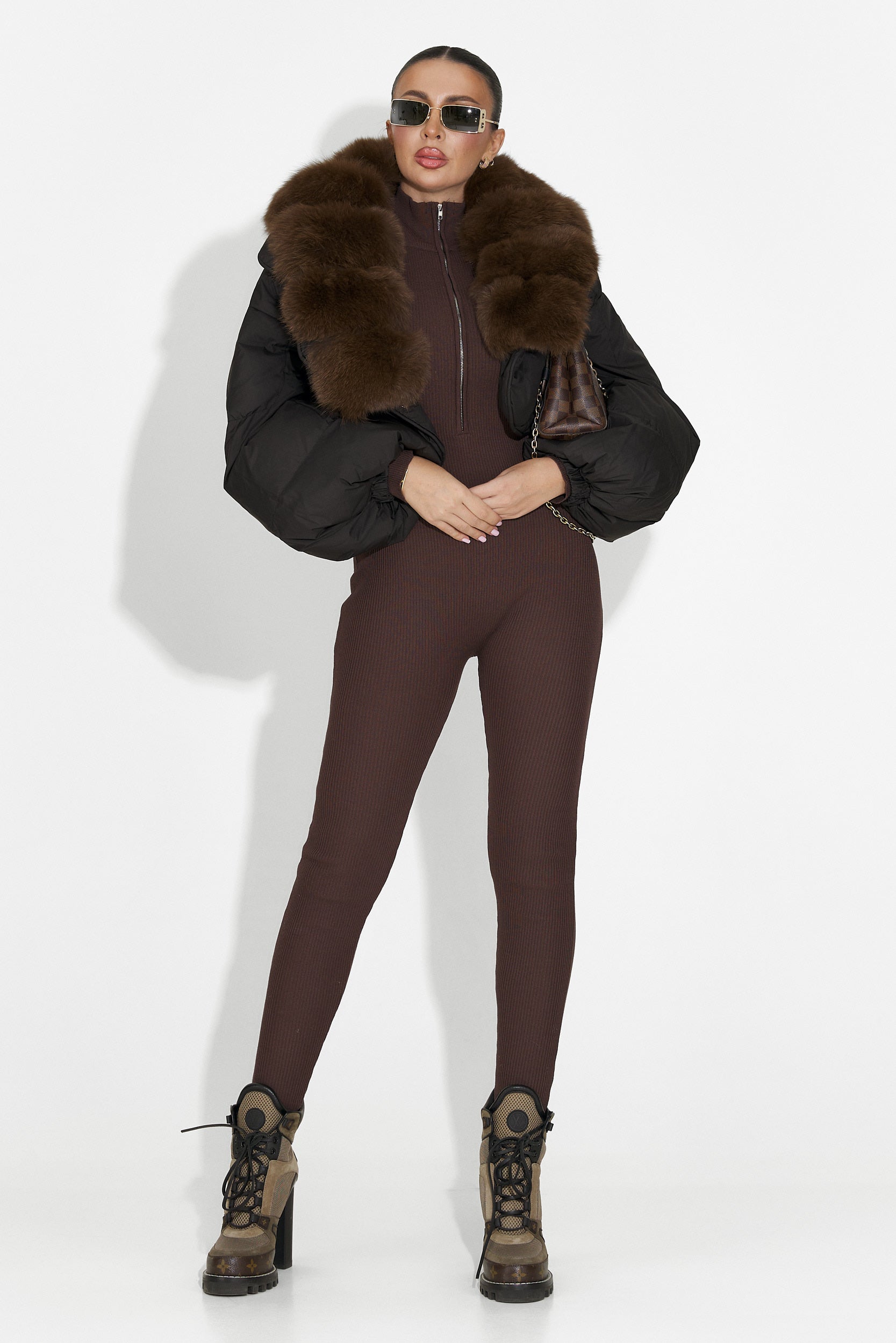 Brun casual damoverall Elivra Bogas