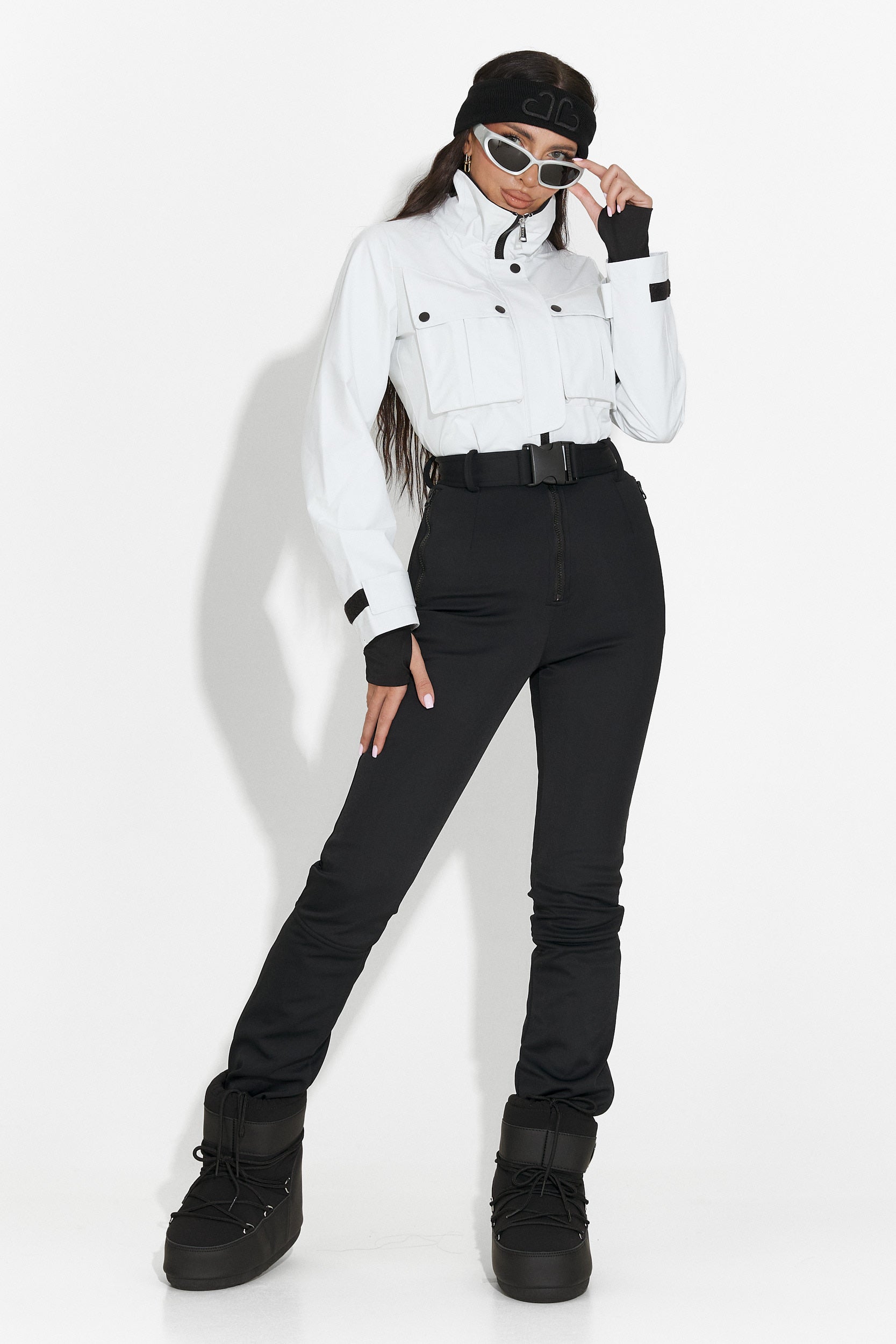 Combinaison de ski décontractée blanche noire Glorise Bogas