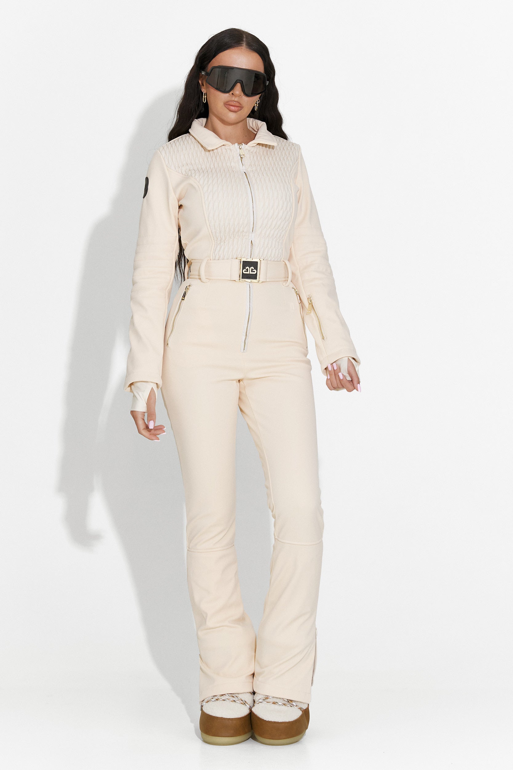 Beige casual ski jumpsuit Jorena Bogas