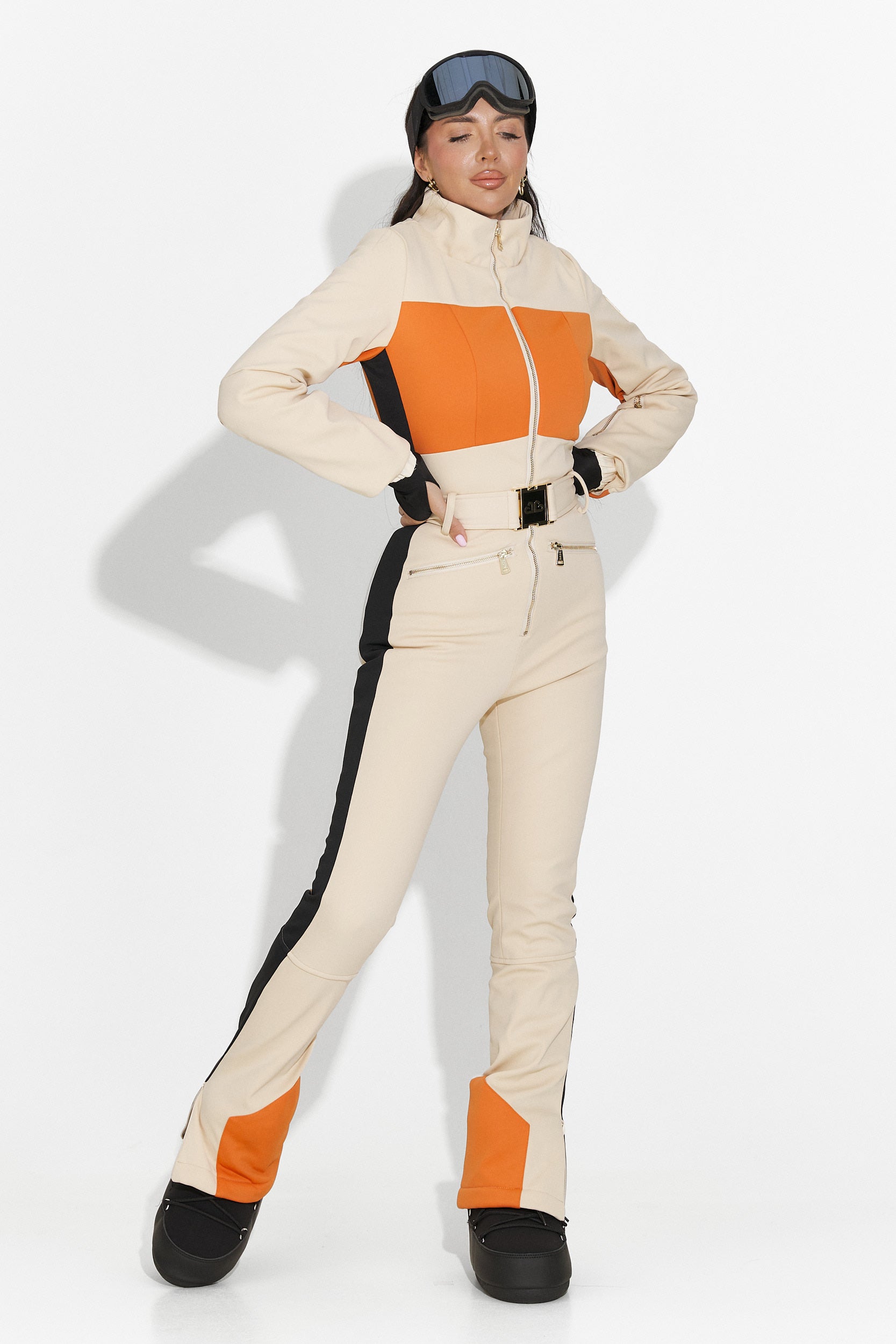 Σαλοπέτα σκι κάζουαλ μπεζ Vernoa Bogas