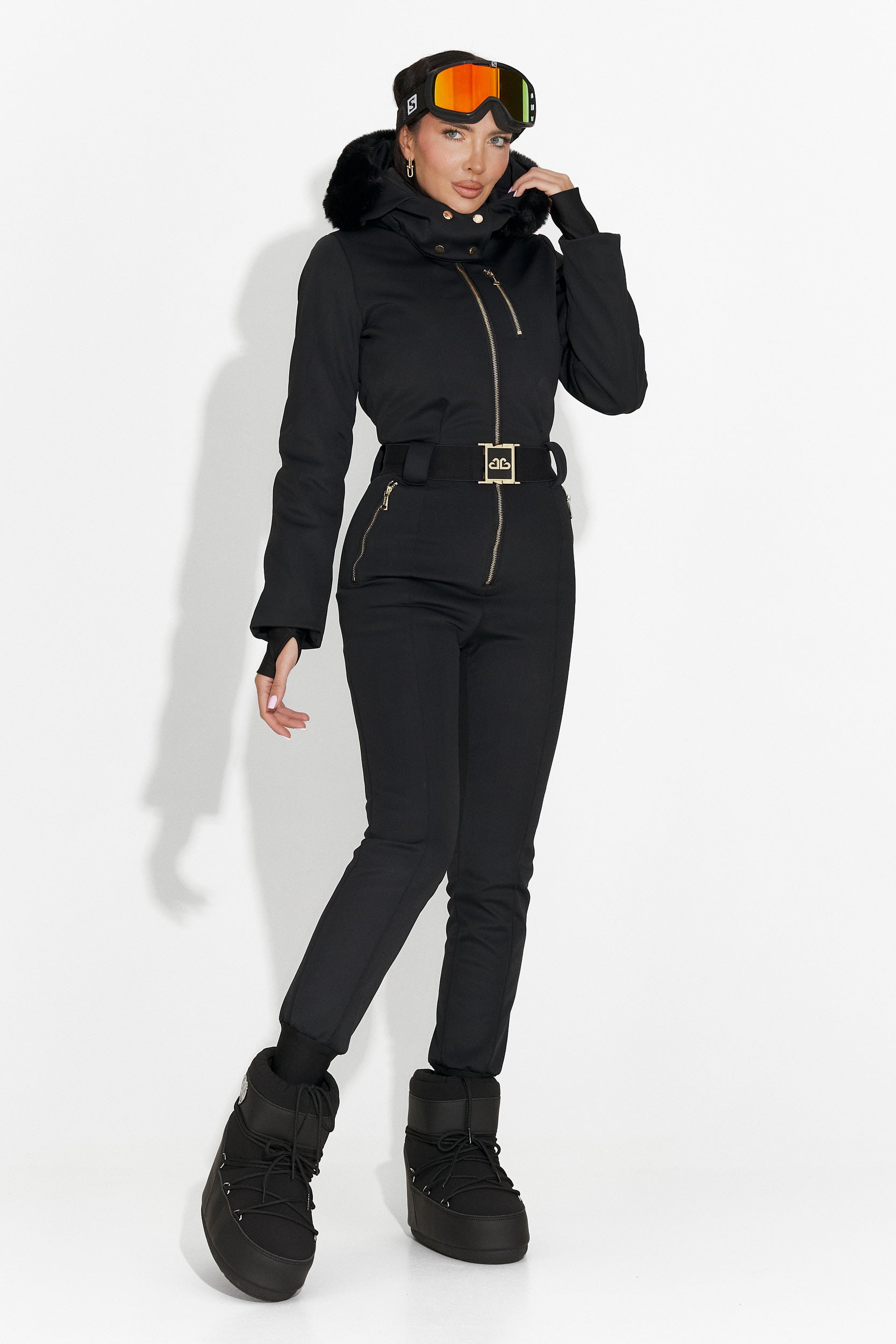Black casual ski jumpsuit Frosina Bogas