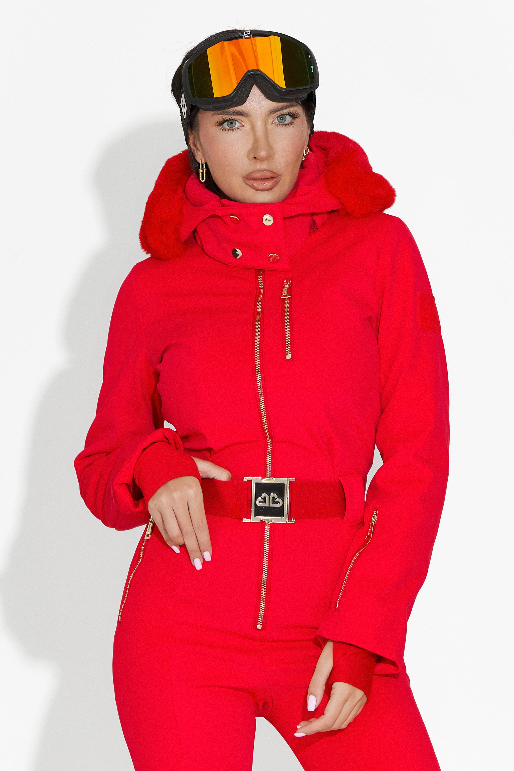 Combinaison de Ski Rouge Décontractée de Frosina Bogas