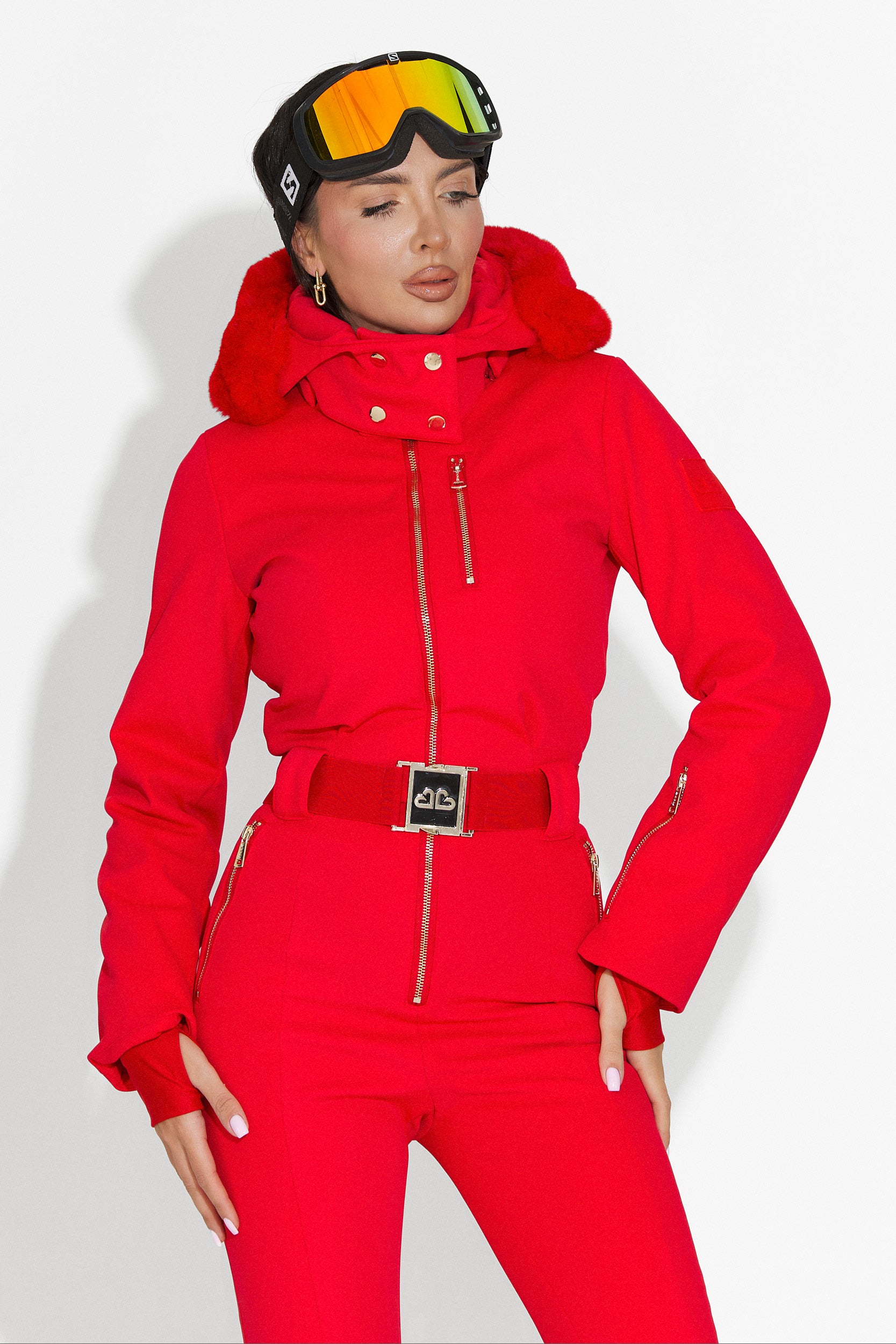 Combinaison de Ski Rouge Décontractée de Frosina Bogas