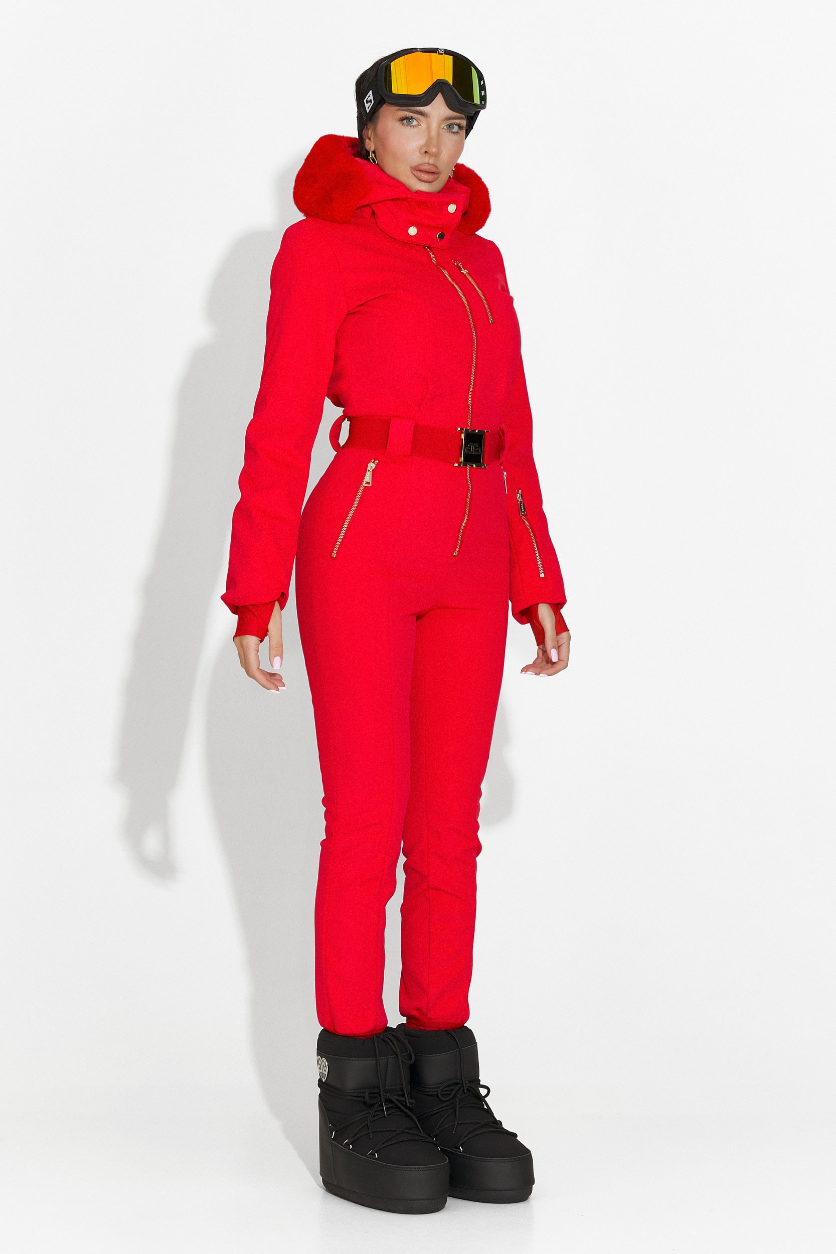 Combinaison de Ski Rouge Décontractée de Frosina Bogas