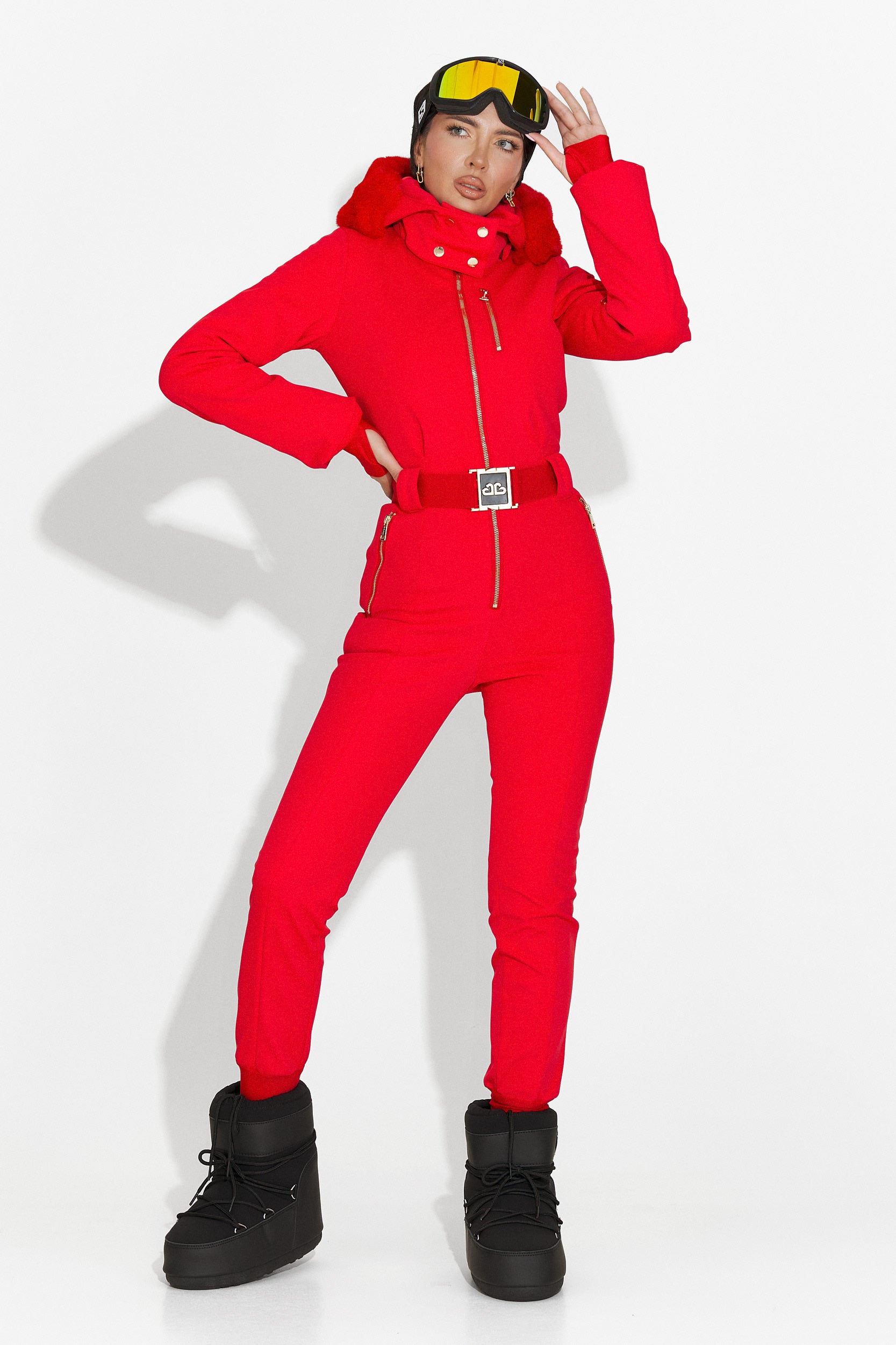 Combinaison de Ski Rouge Décontractée de Frosina Bogas