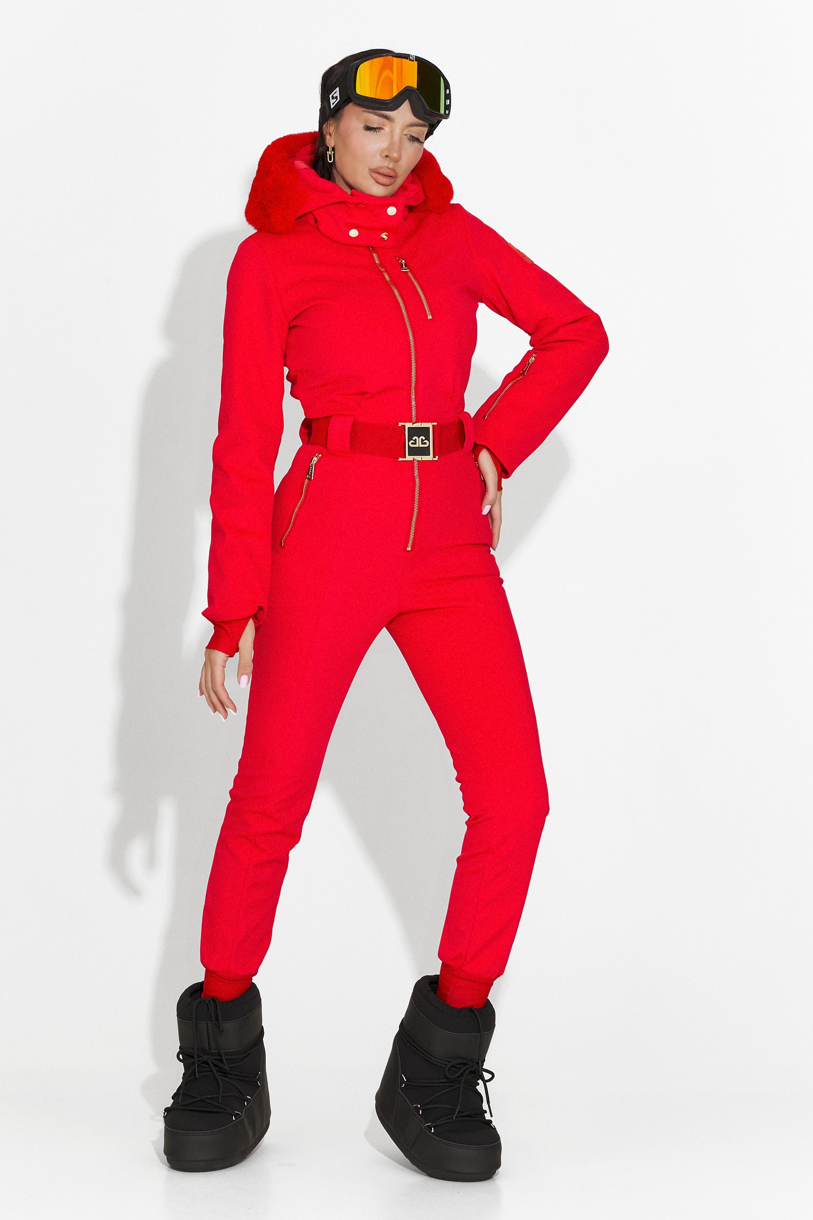 Combinaison de Ski Rouge Décontractée de Frosina Bogas