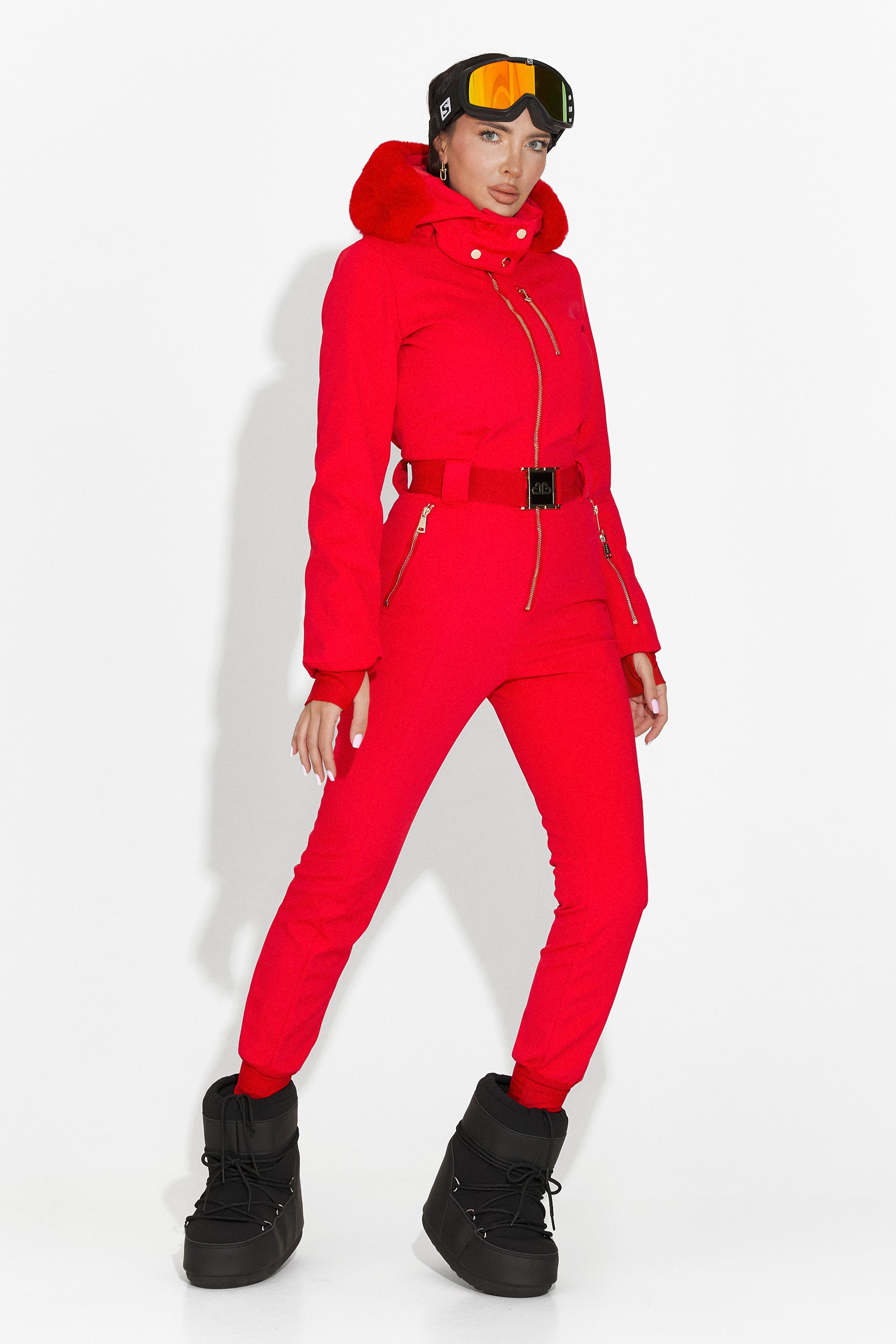 Combinaison de Ski Rouge Décontractée de Frosina Bogas