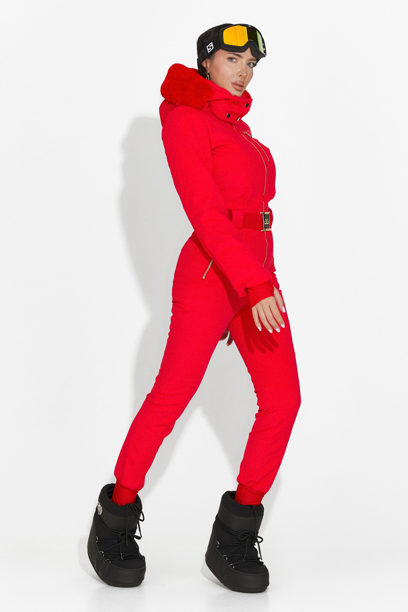 Combinaison de Ski Rouge Décontractée de Frosina Bogas