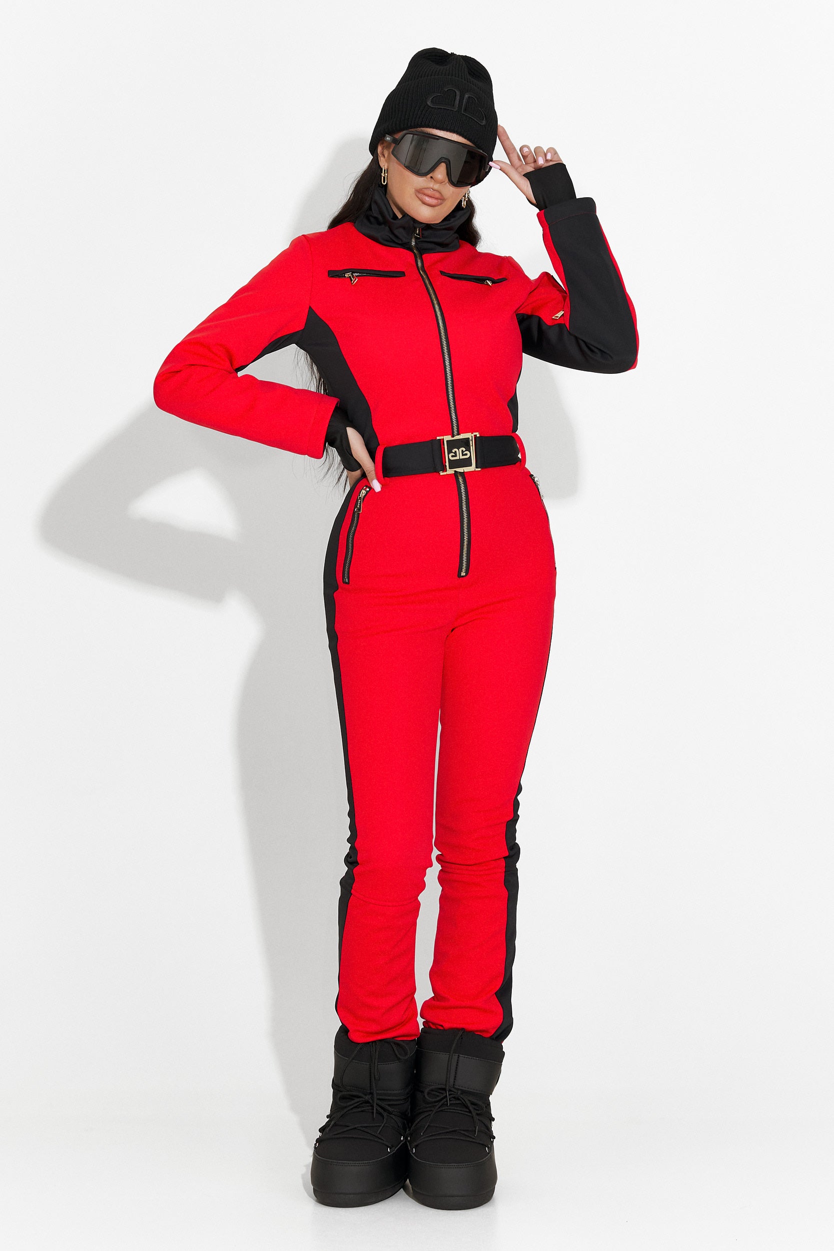 Combinaison de Ski Rouge Décontractée d'Oliviene Bogas