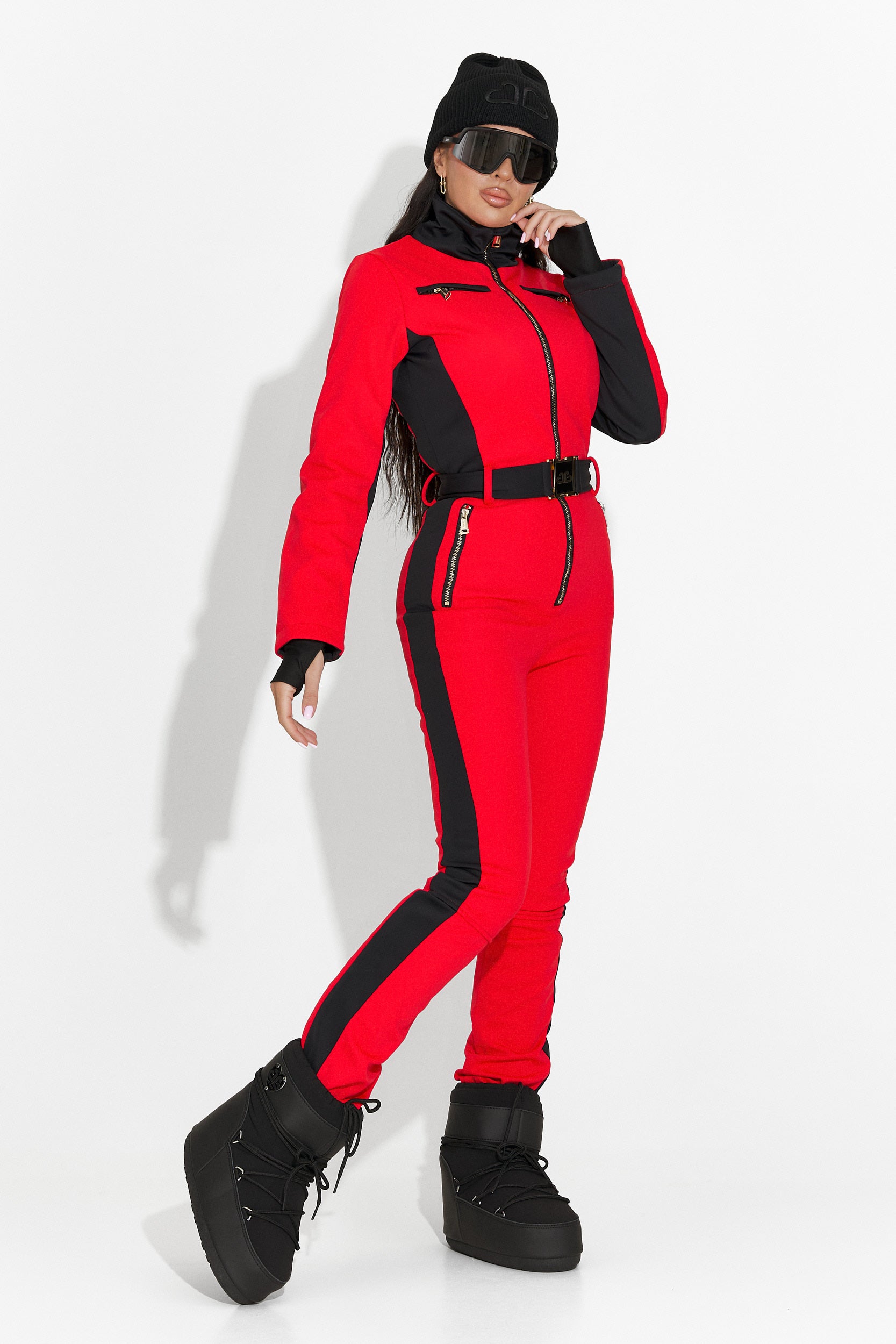 Combinaison de Ski Rouge Décontractée d'Oliviene Bogas