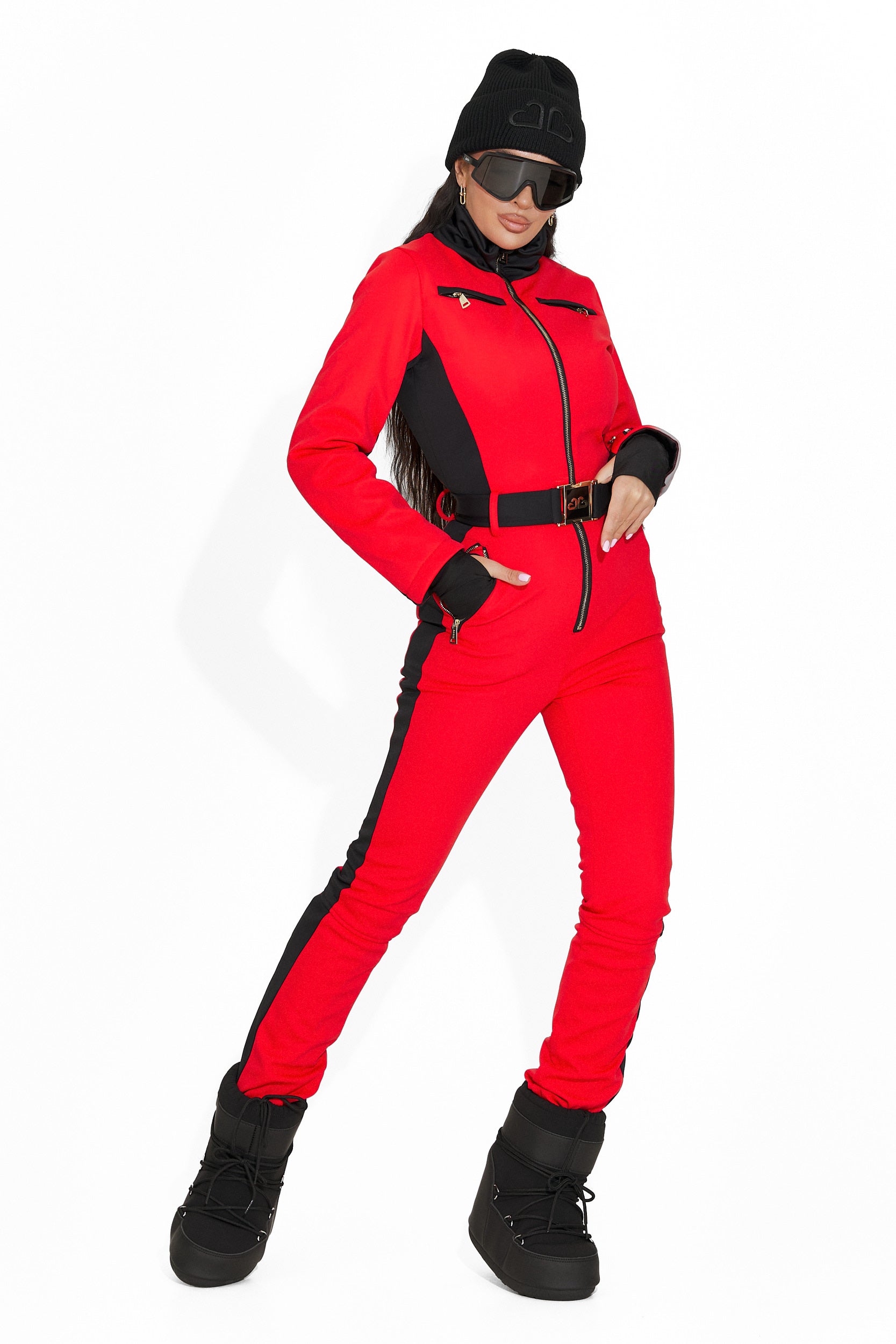 Combinaison de Ski Rouge Décontractée d'Oliviene Bogas