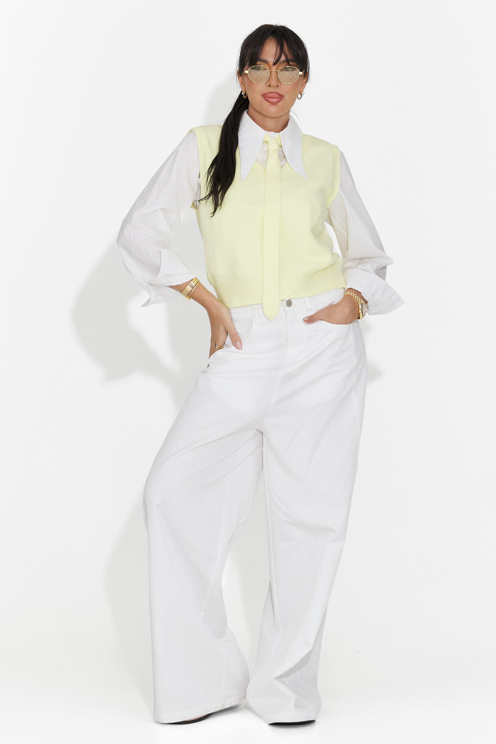 Set of 3 pieces shirt + vest + yellow tie Tasiana Bogas