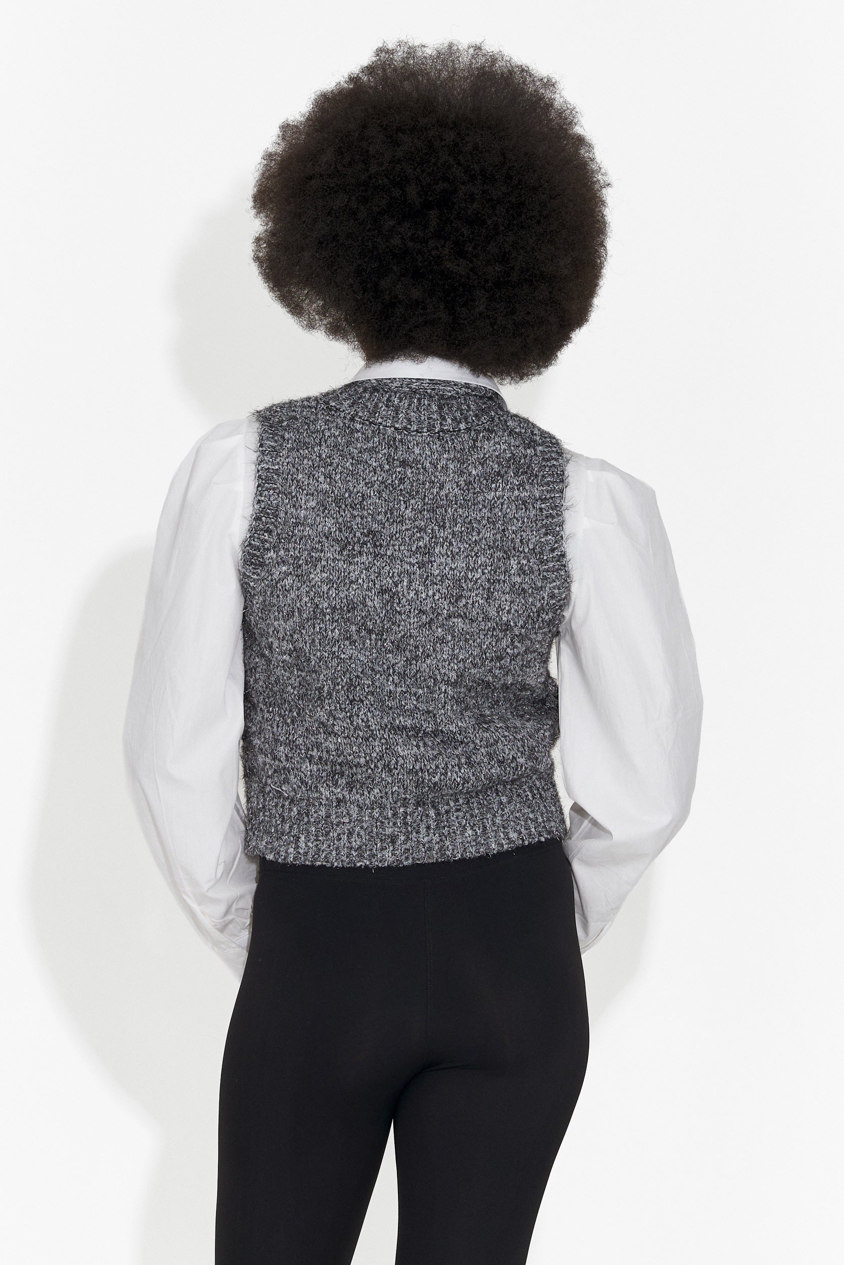 Conjunto de 3 piezas camisa + chaleco + corbata gris Izaura Bog