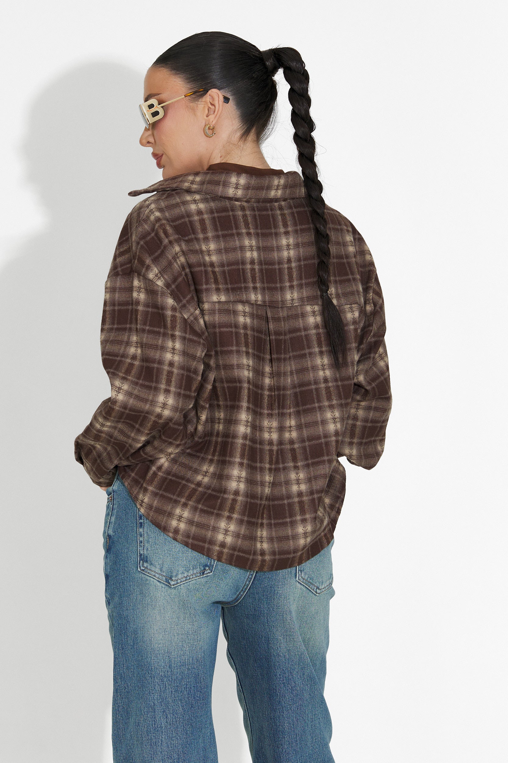 Σετ πουκάμισο γυναικείο + τοπ καφέ Noielia Bogas