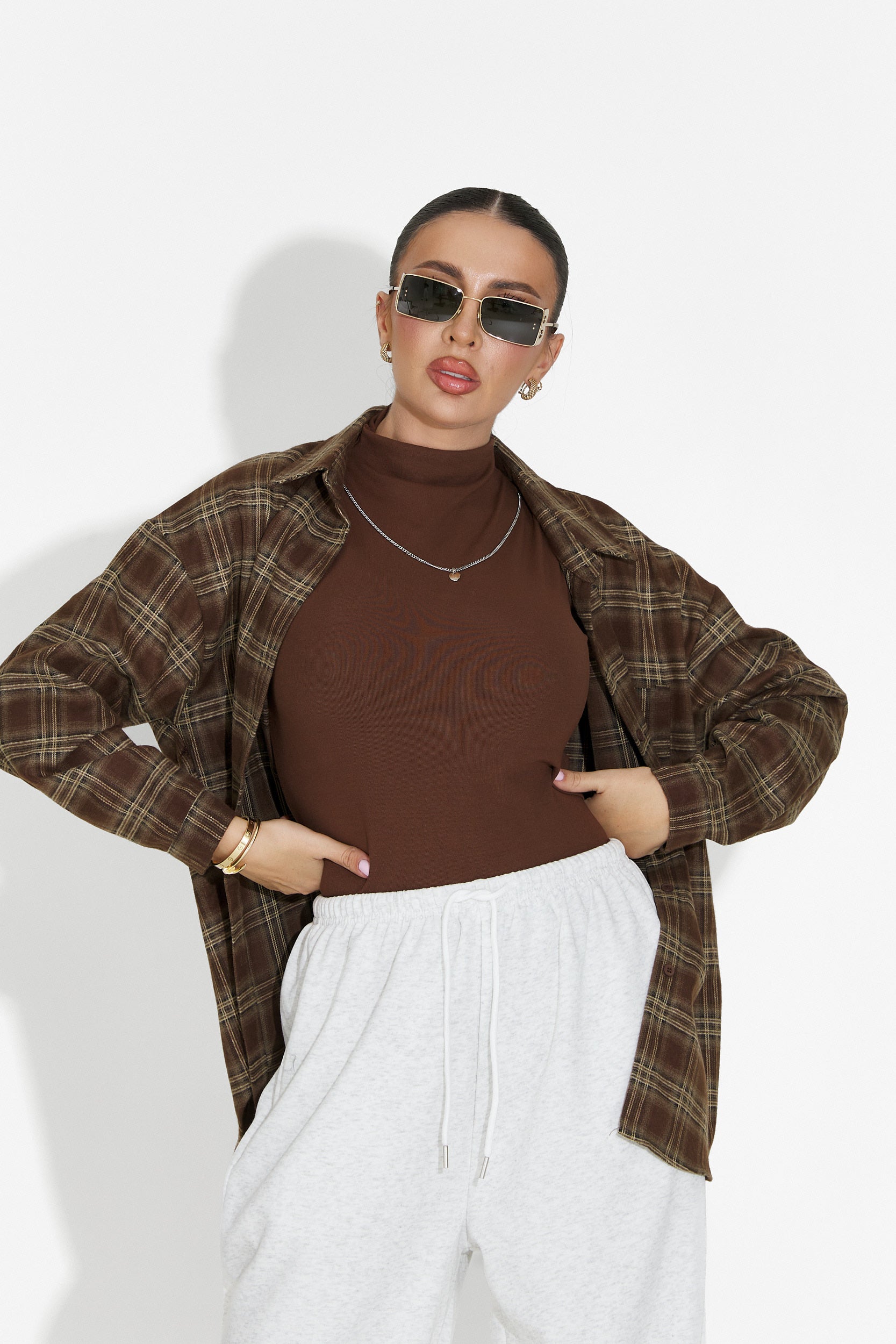 Σετ γυναικείο πουκάμισο + καφέ τοπ Arlete Bogas