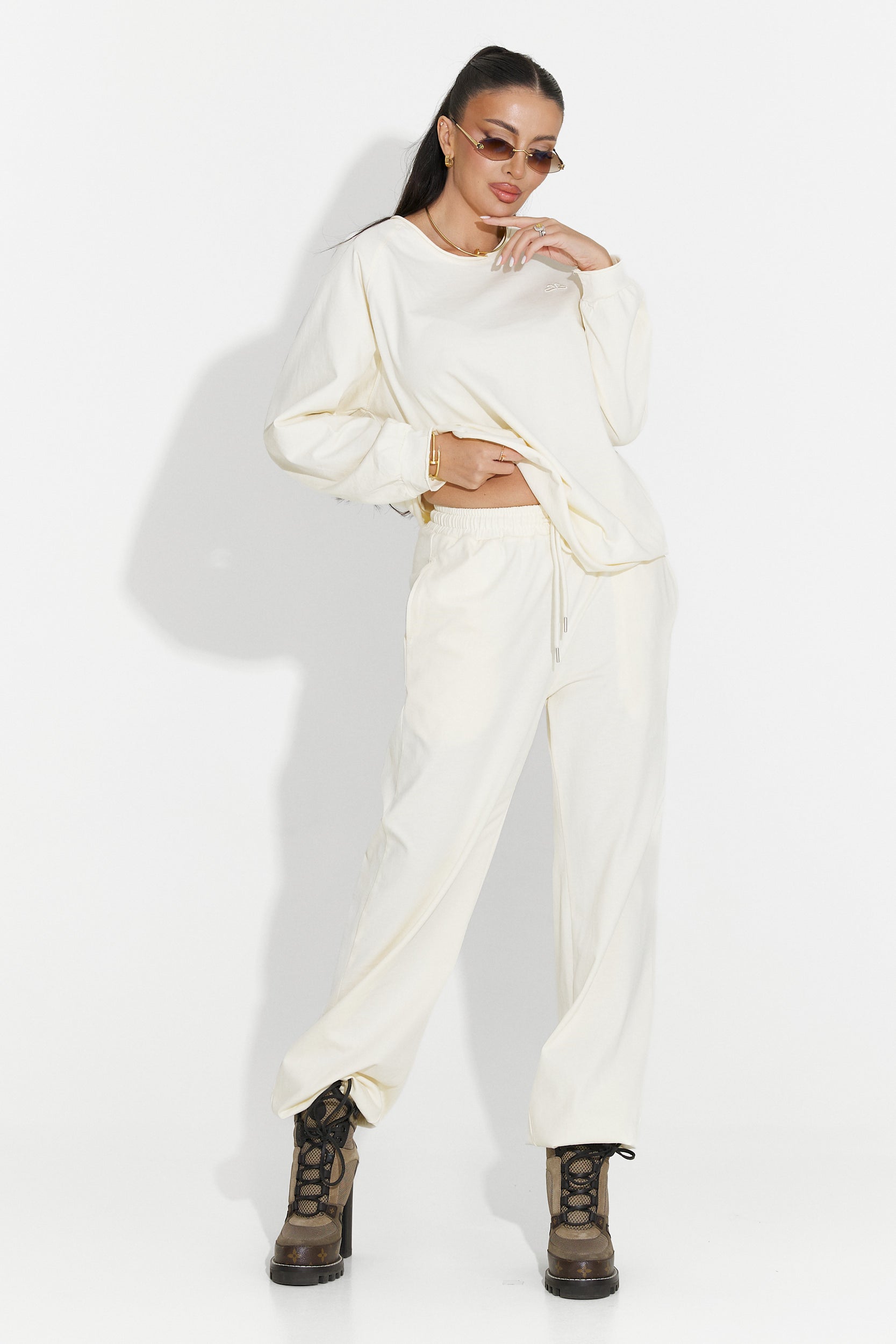 Clavira Bogas Casual Beige Women's Training Suit