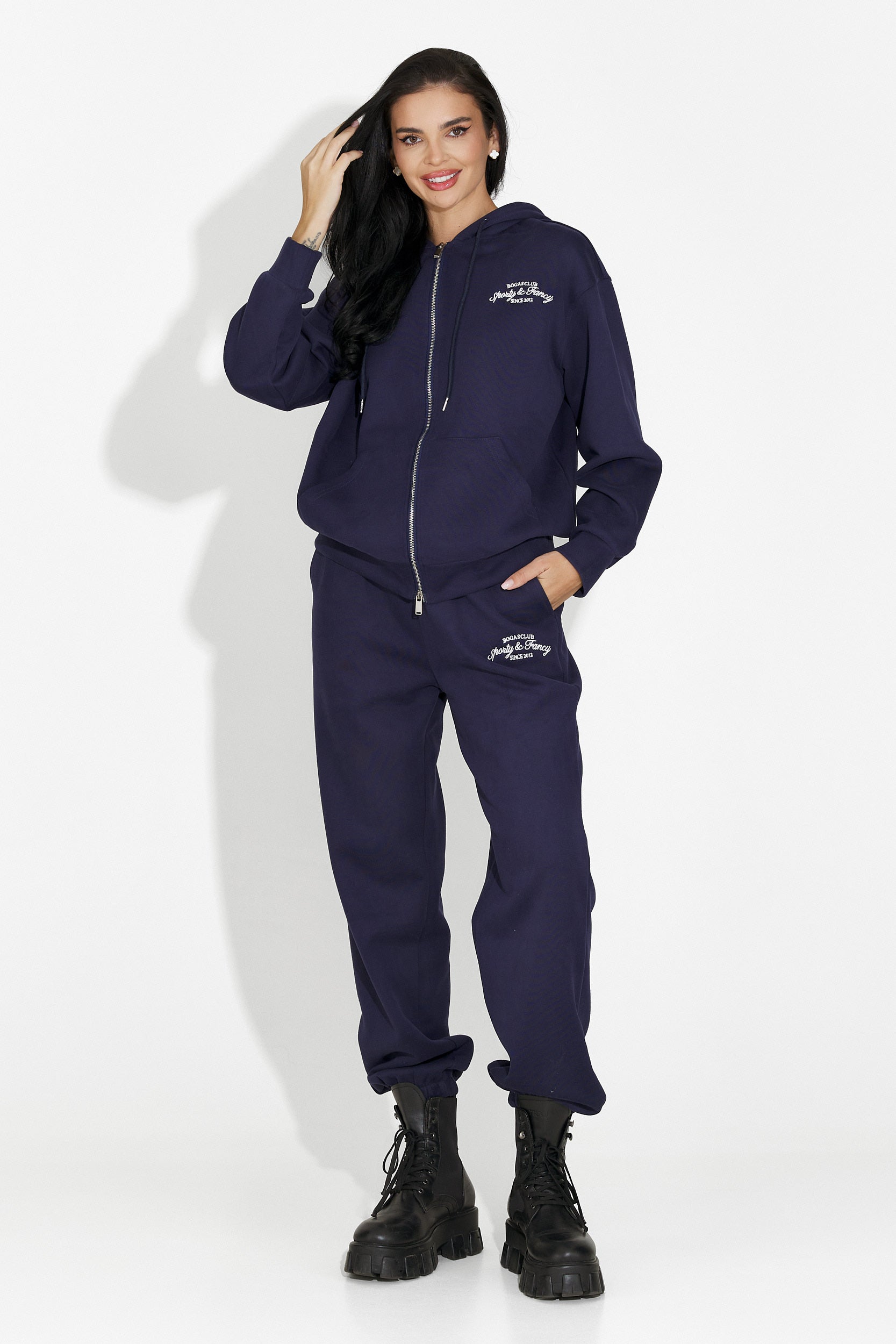 Σετ γυναικείο casual μπλε σκούρο Favora Bogas