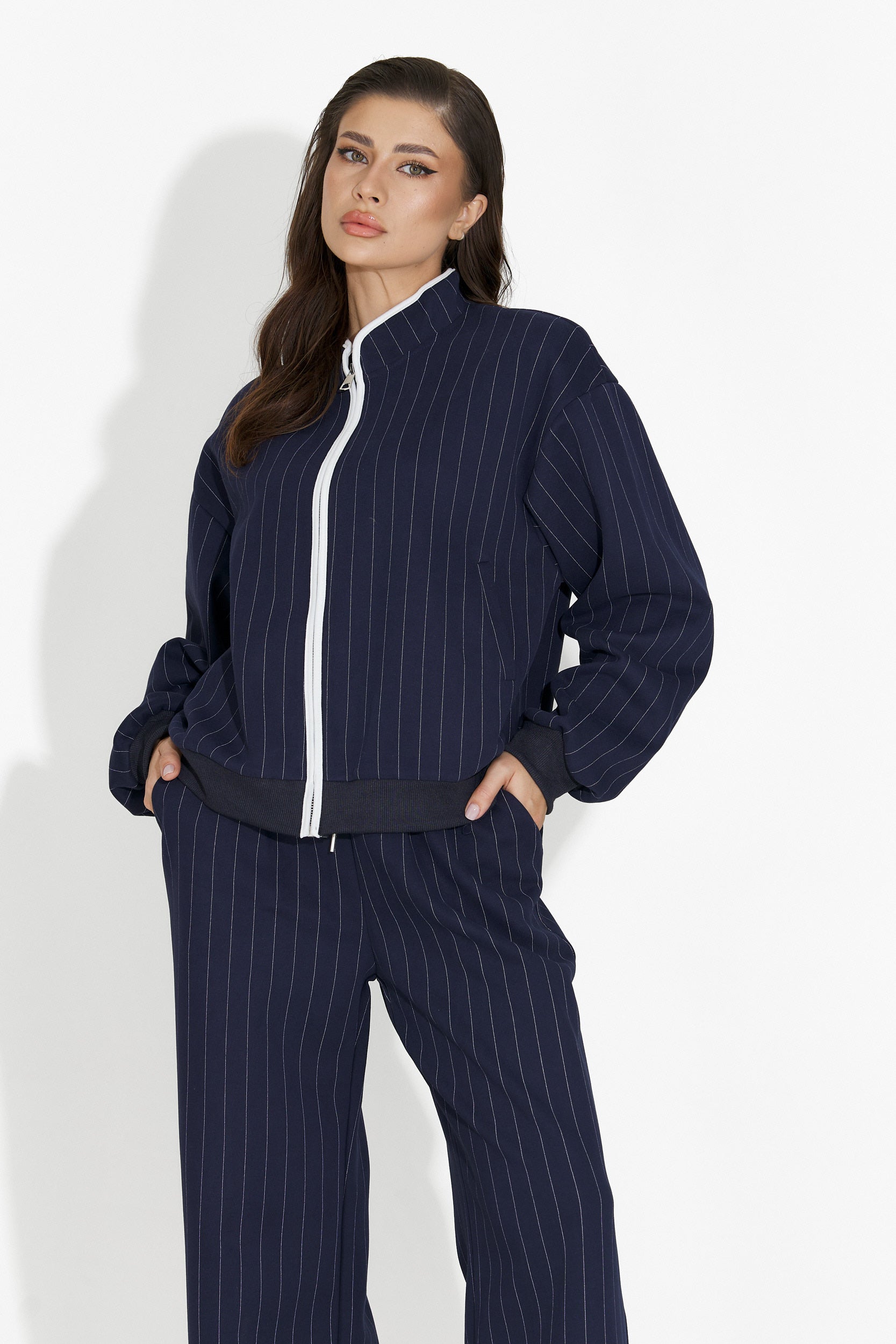 Casual navy blue women's training suit Saviera Bogas