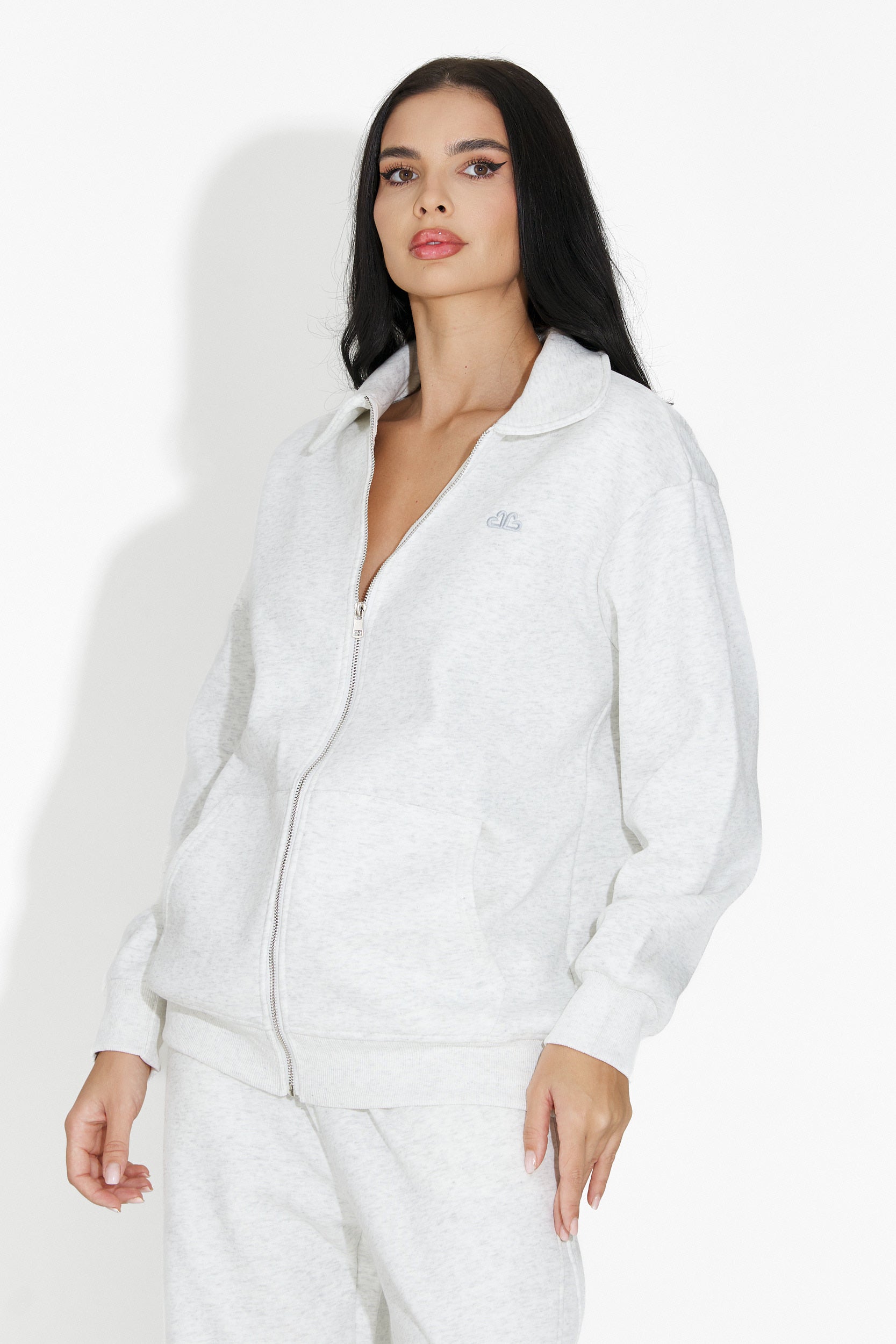 Γυναικείο casual γκρι σετ Brynora Bogas