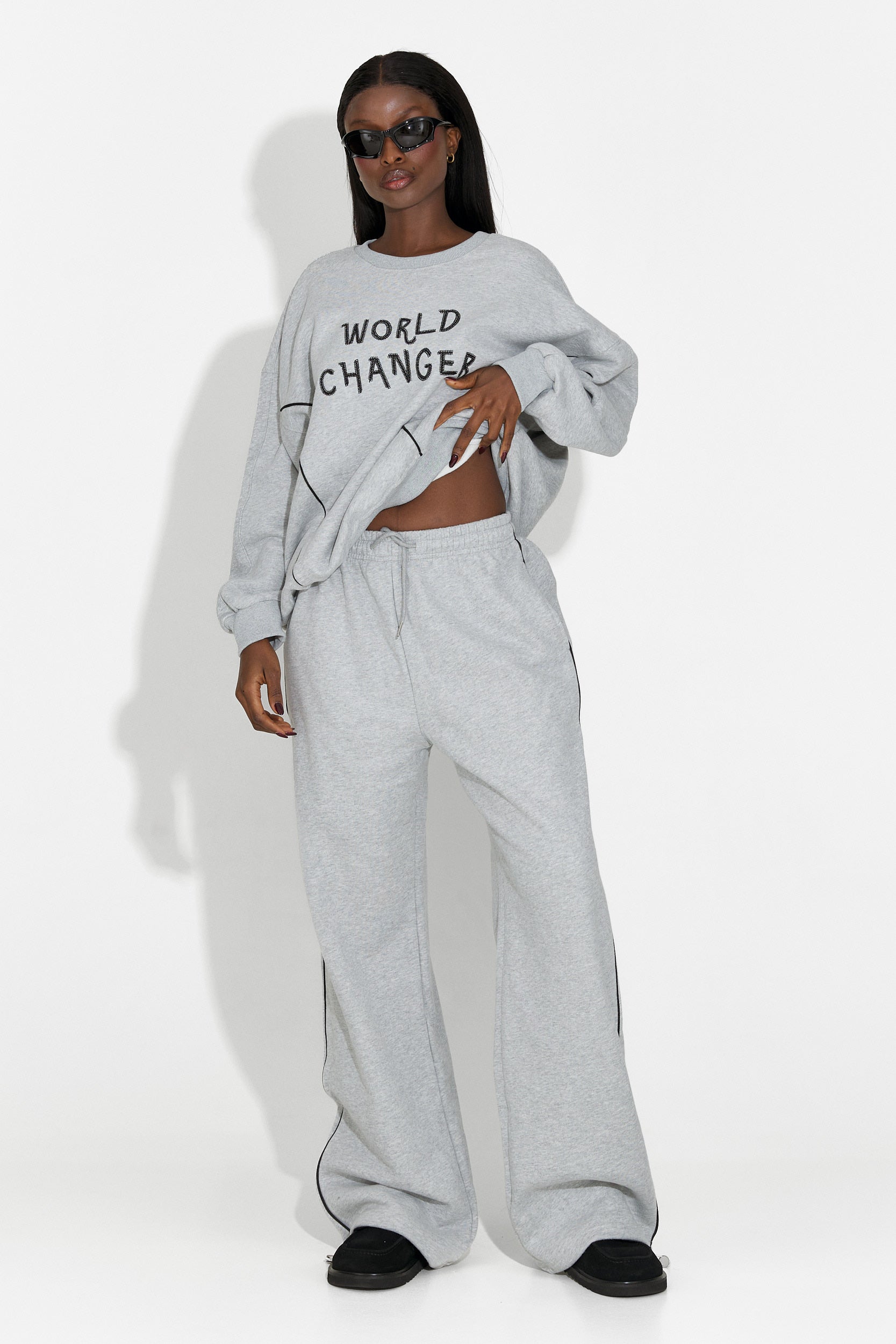 Γυναικείο casual γκρι σετ Pavora Bogas