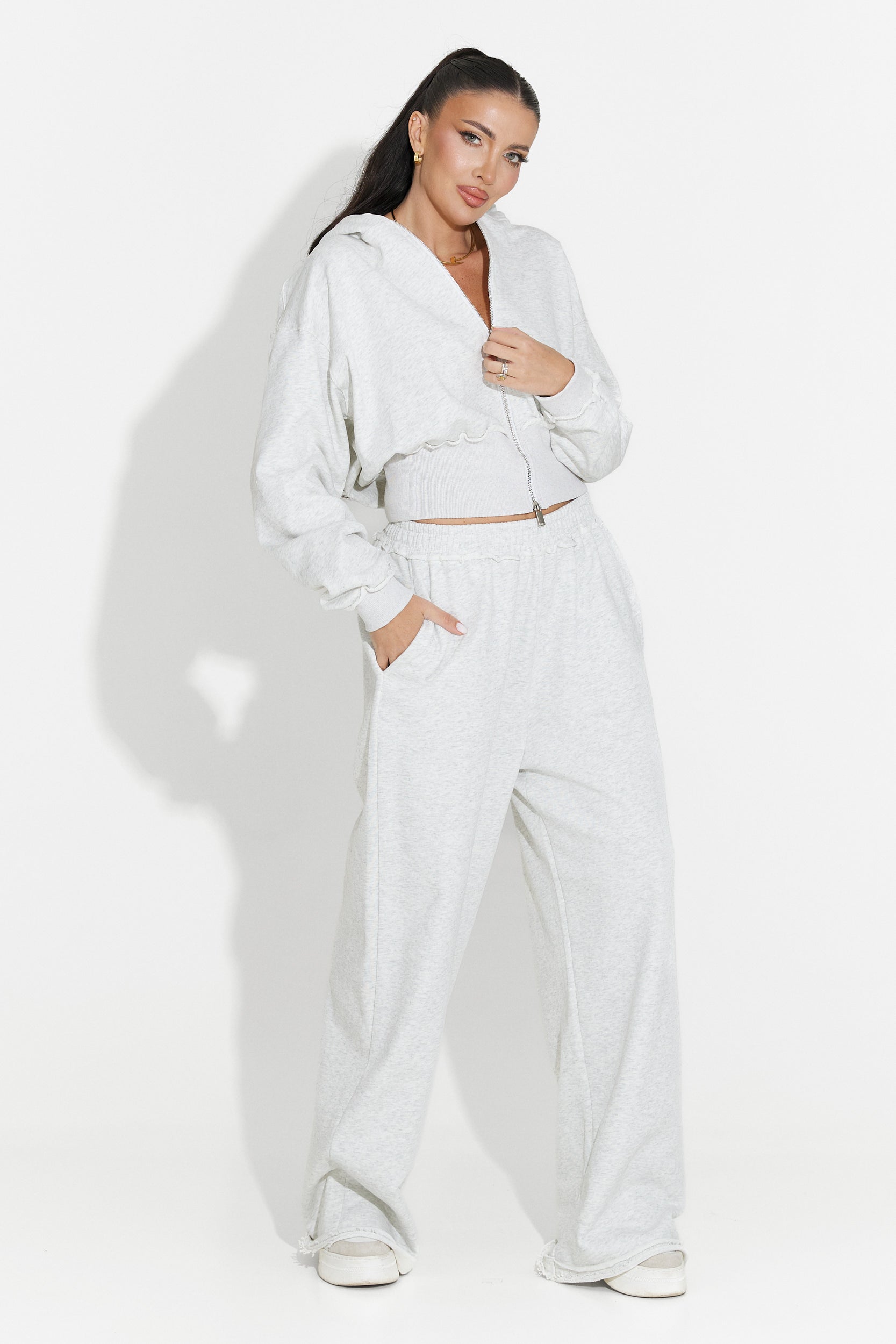 Seloria Bogas Lässiger Grauer Damen Trainingsanzug