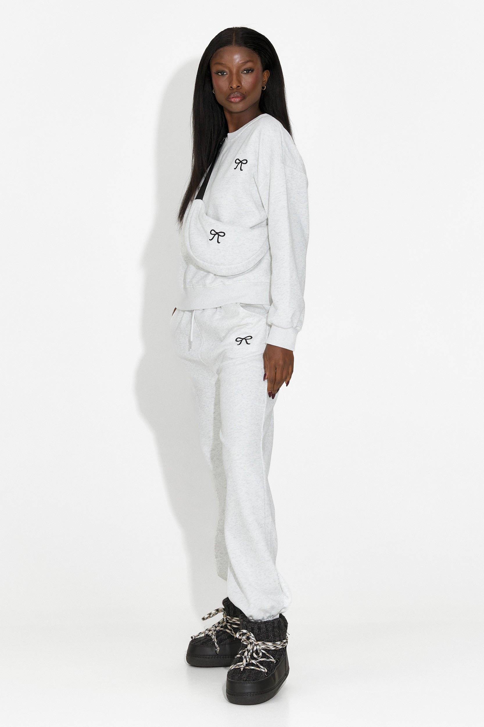 Γυναικείο casual γκρι σετ Serelis Bogas