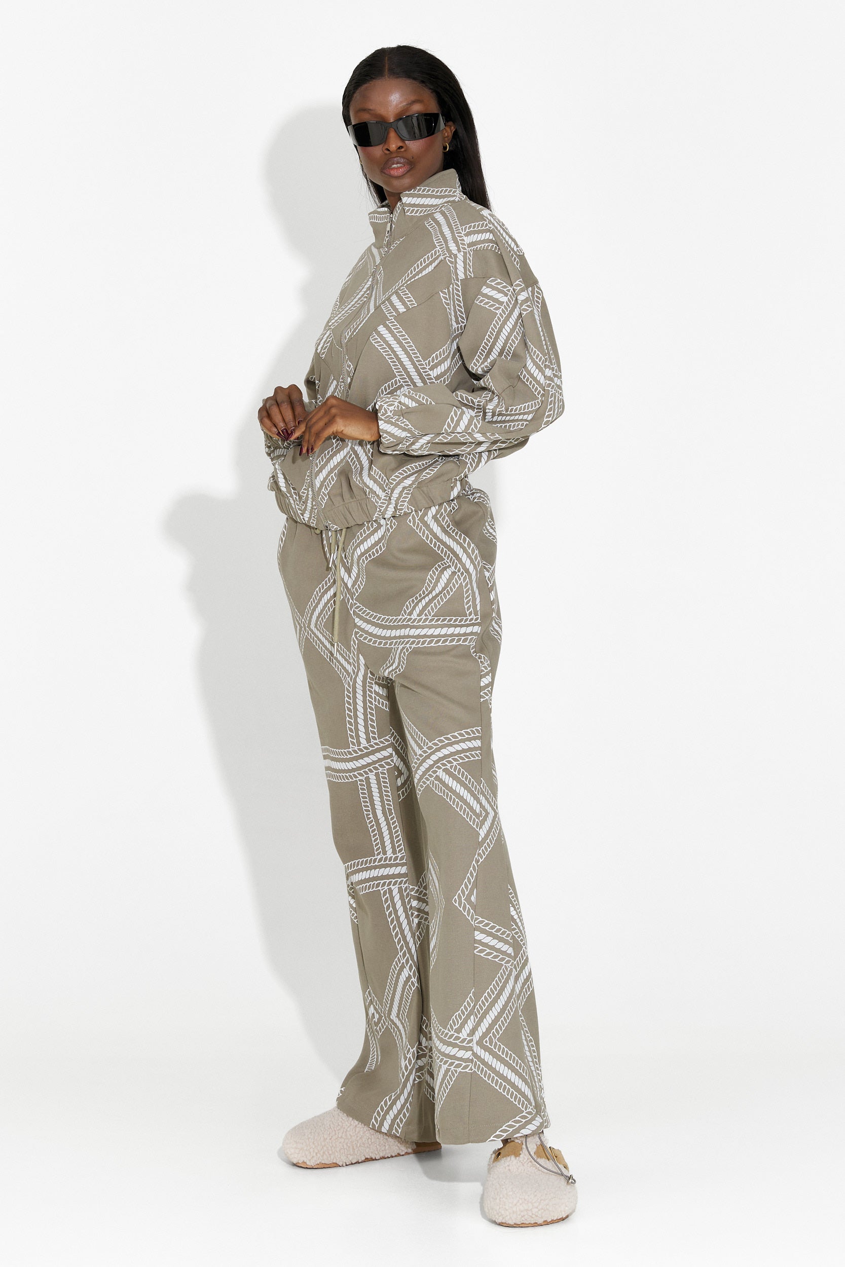 Kristela Bogas Casual Khaki Women's Training Suit