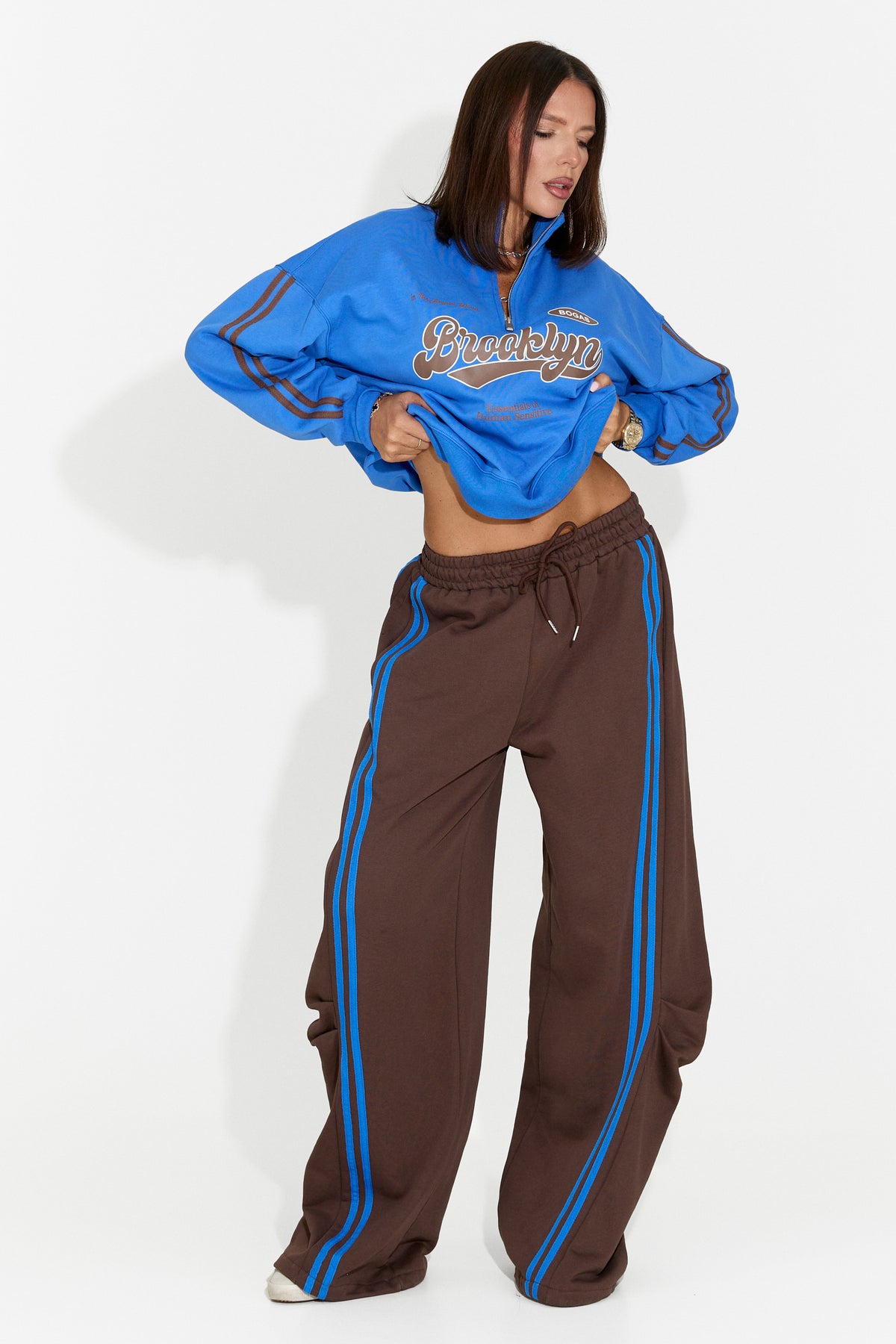 Damen-Casual-Trainingsanzug braun Celoaora Bogas