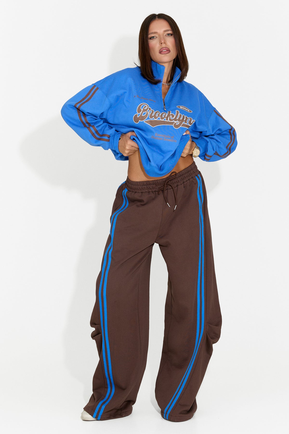 Damen-Casual-Trainingsanzug braun Celoaora Bogas