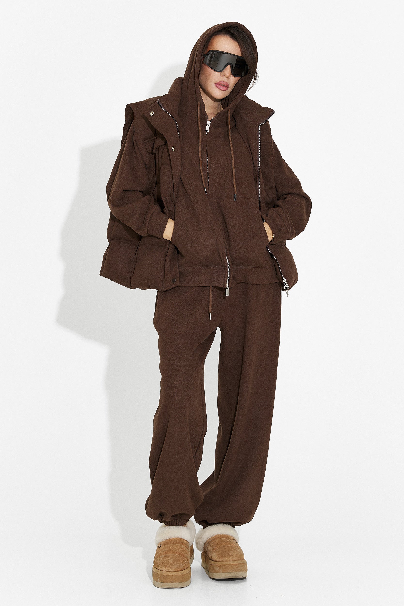 Trening damski casual brązowy Chester Bogas