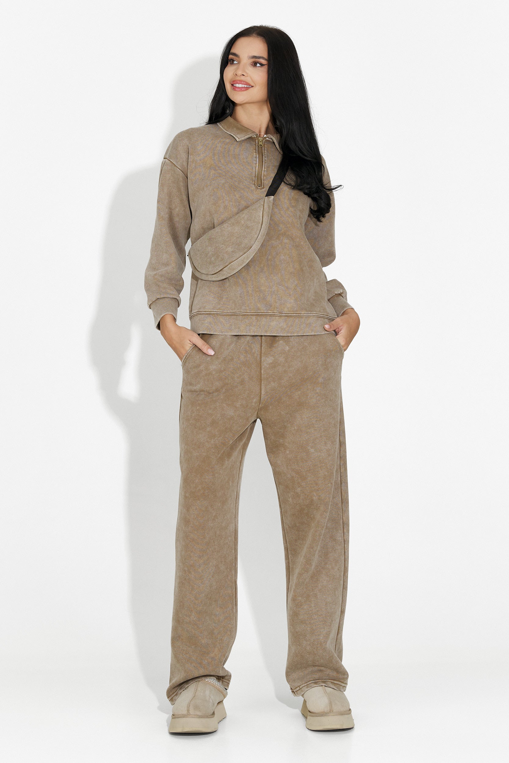 Σετ γυναικείο casual καφέ Dionea Bogas