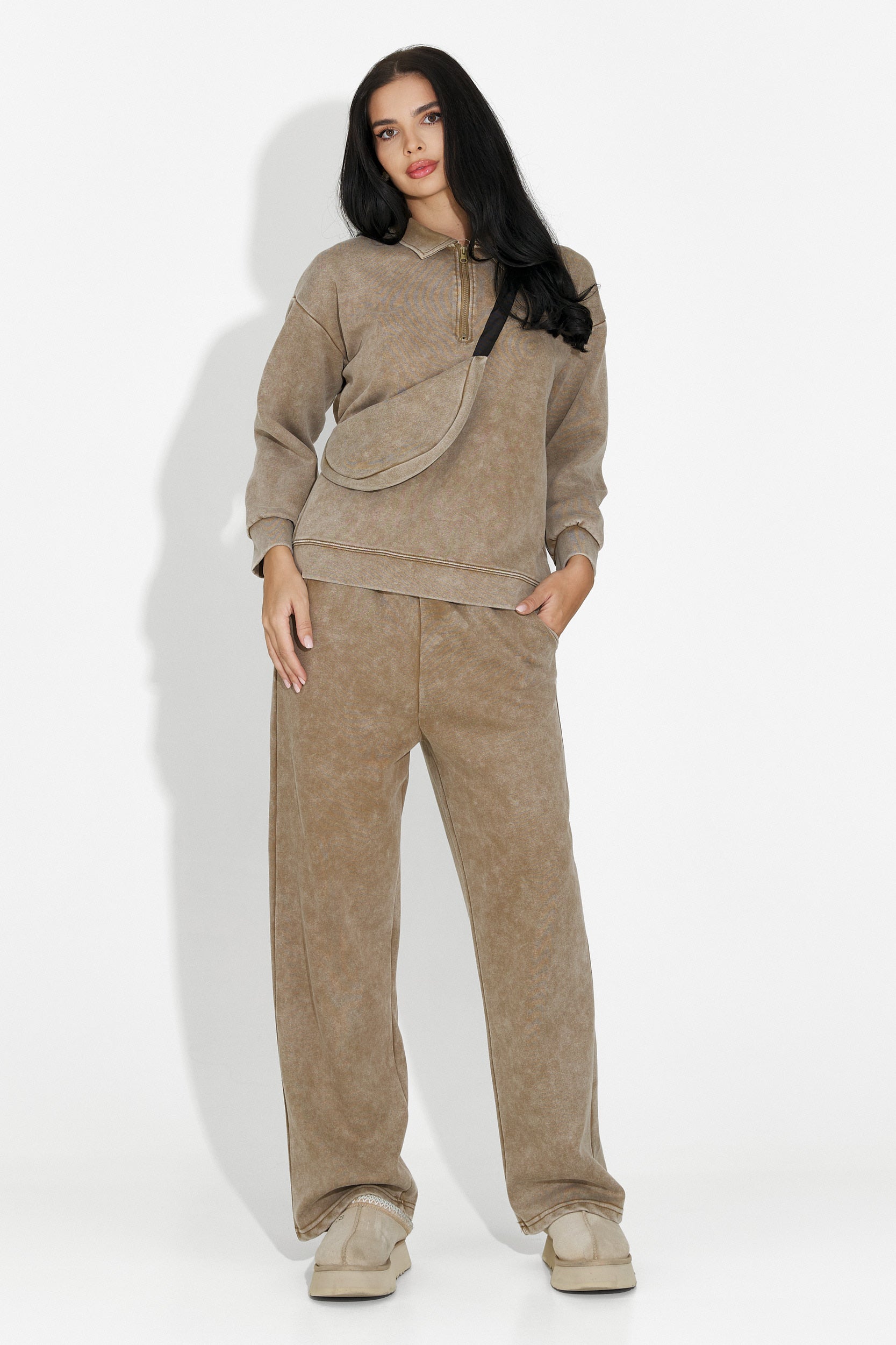 Σετ γυναικείο casual καφέ Dionea Bogas