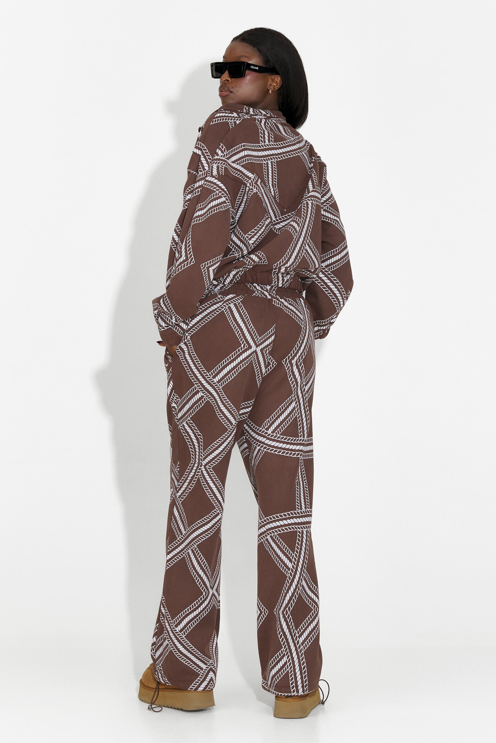 Γυναικείο casual καφέ σετ Kristela Bogas