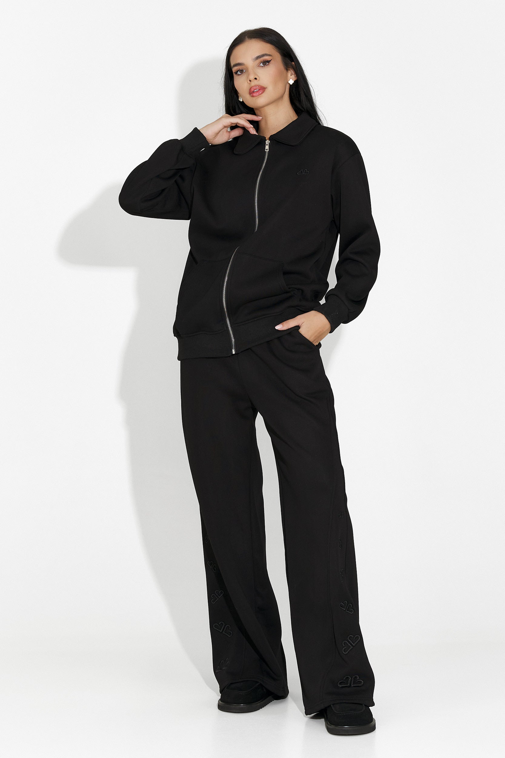 Γυναικείο casual μαύρο σετ Brynora Bogas